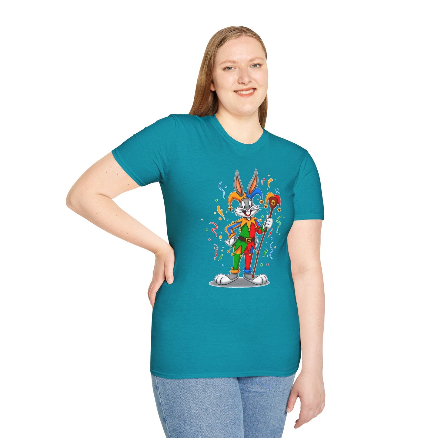 Cartoon Bunny Graphic Unisex Cotton Animal Animation Artwork Design Tee 22