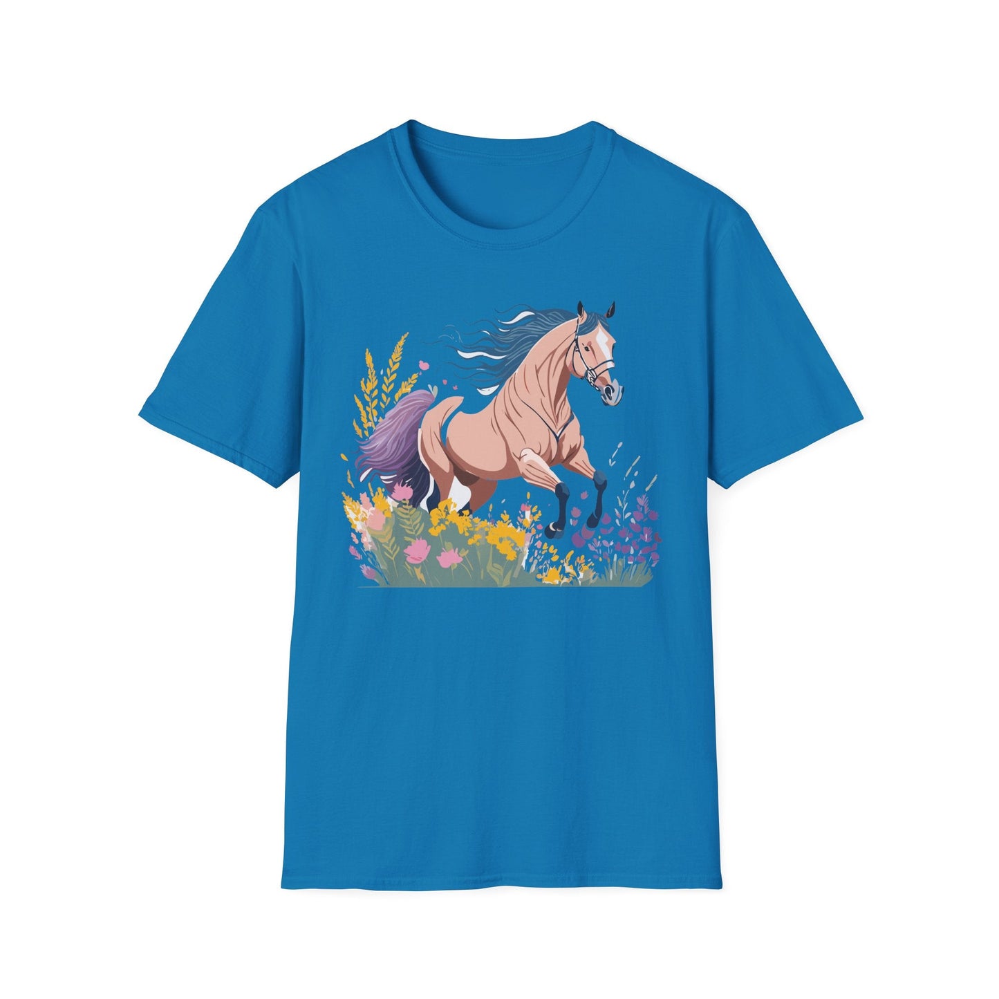 Unisex Horse Shirt With Animal Design Gildan Softstyle 64000 Tee