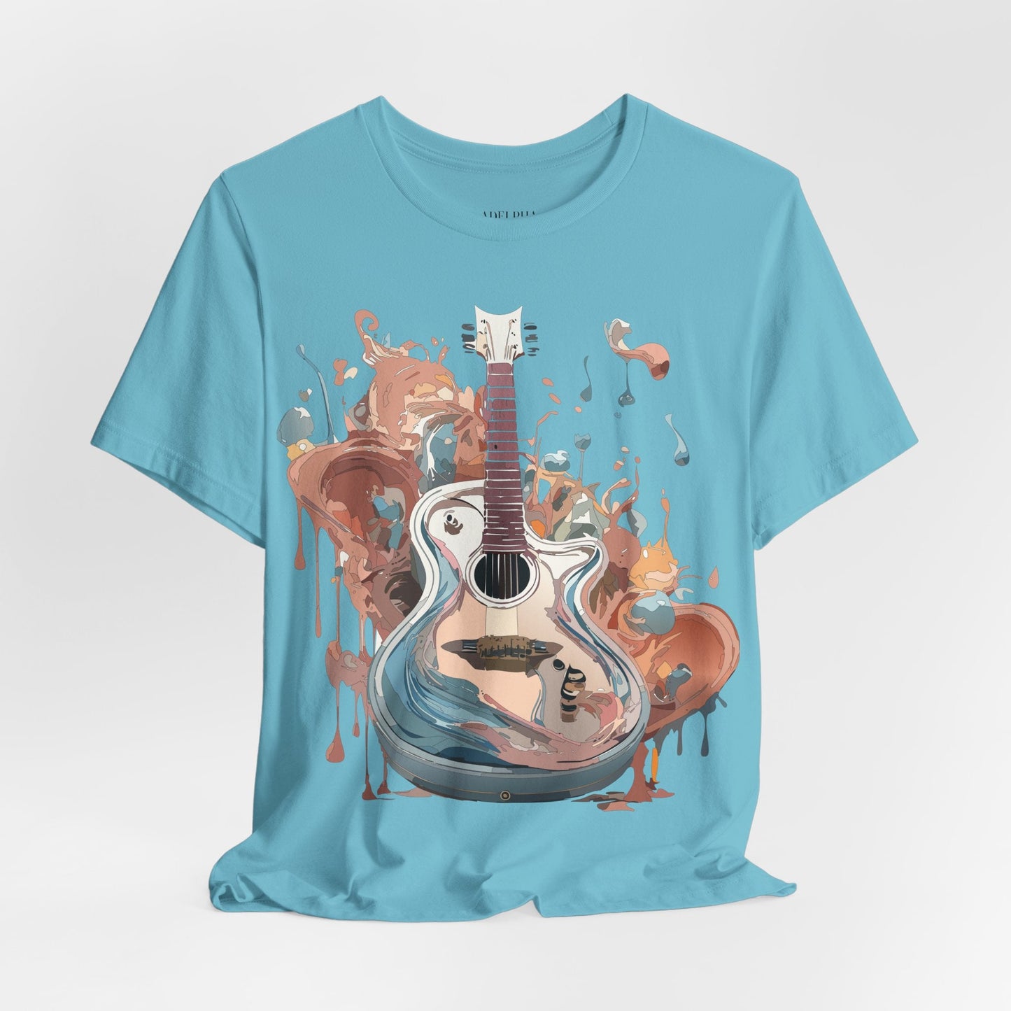 Music Graphic Unisex 100 Cotton Vintage Art with Musical Elements Tee 56
