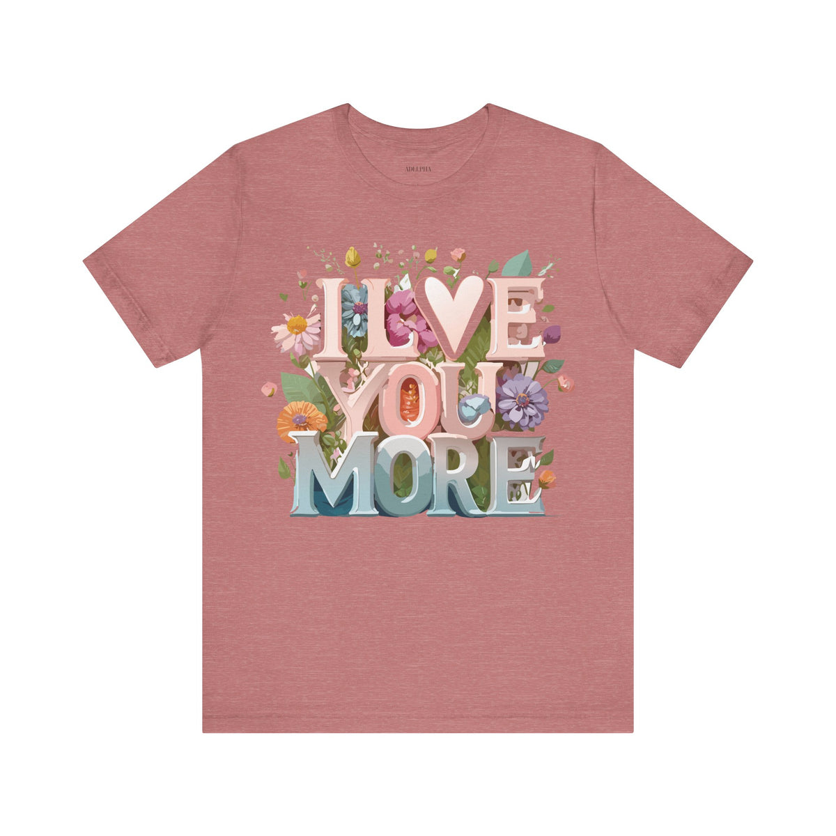 Valentine's Day Graphic Unisex Cotton Bella+Canvas Tee with Floral Art Design d136