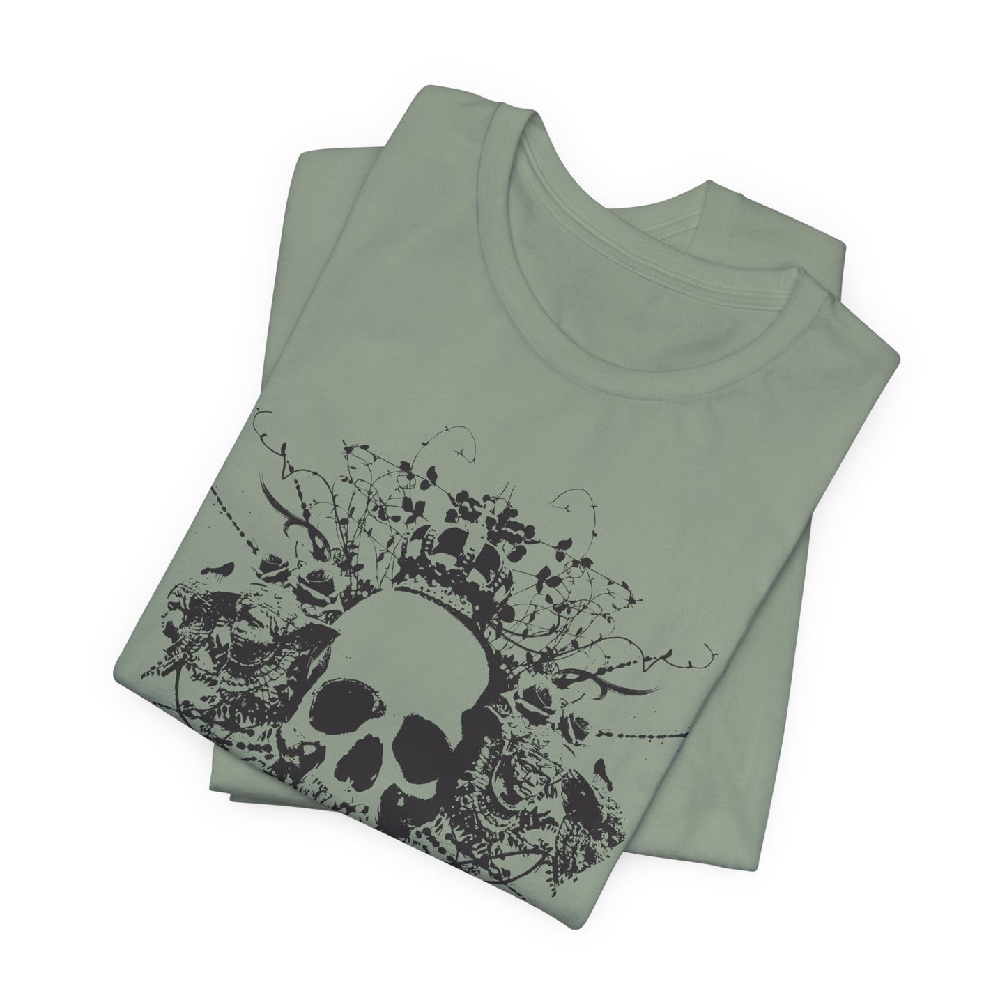 Dark Skull Graphic Design Tee, Skull Shirt, Vintage Tees, Art Design T-Shirt, Vintage Graphic Tee, Art Shirts with Skulls