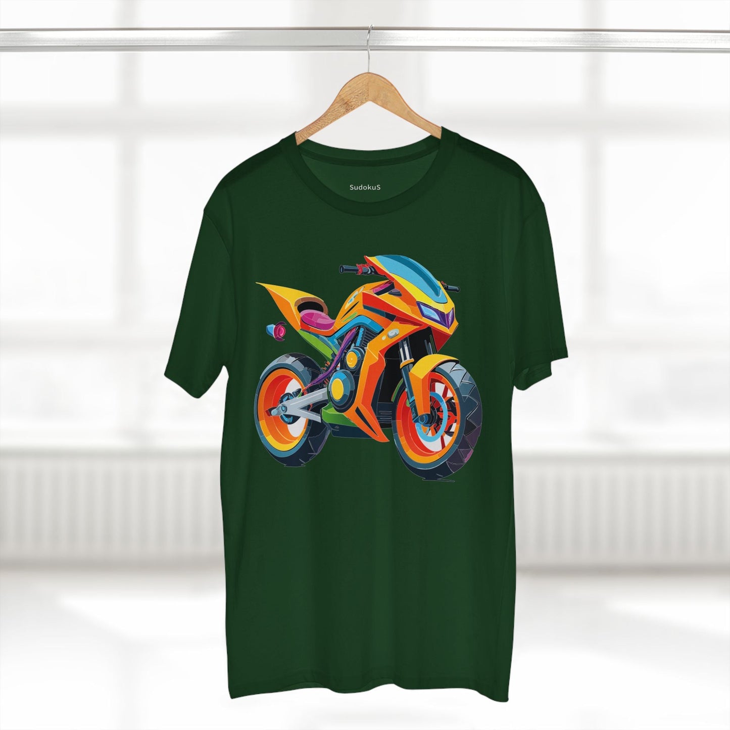 Moto Bike Graphic Unisex 100 Cotton Staple Tee 3