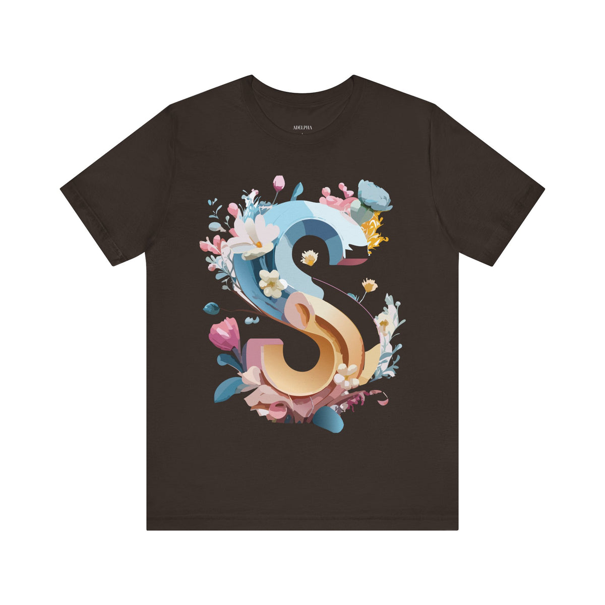 Letter S Graphic Unisex Cotton Bella+Canvas Tee with Art Letter Design