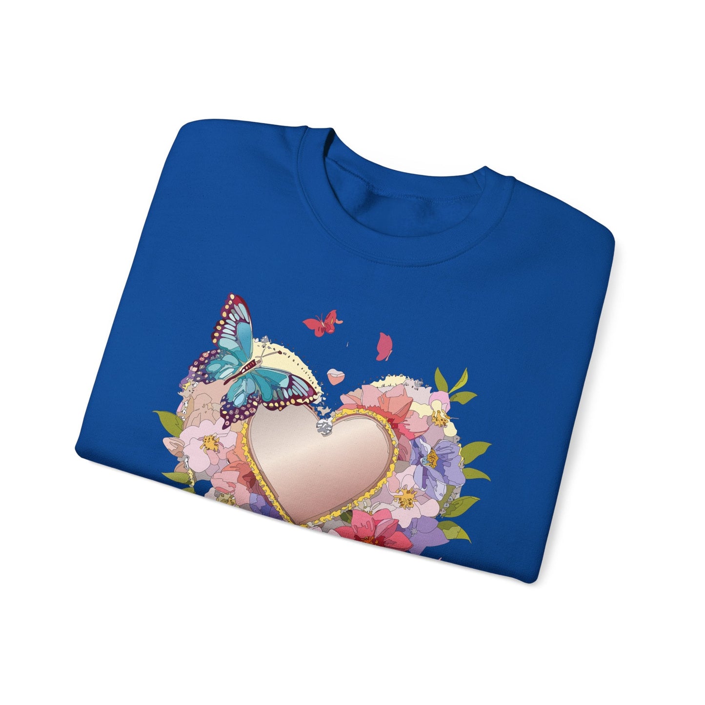 Unisex Floral Heart Sweatshirt Floral Love Sweatshirt Valentines Day Sweatshirt Heart Floral Design