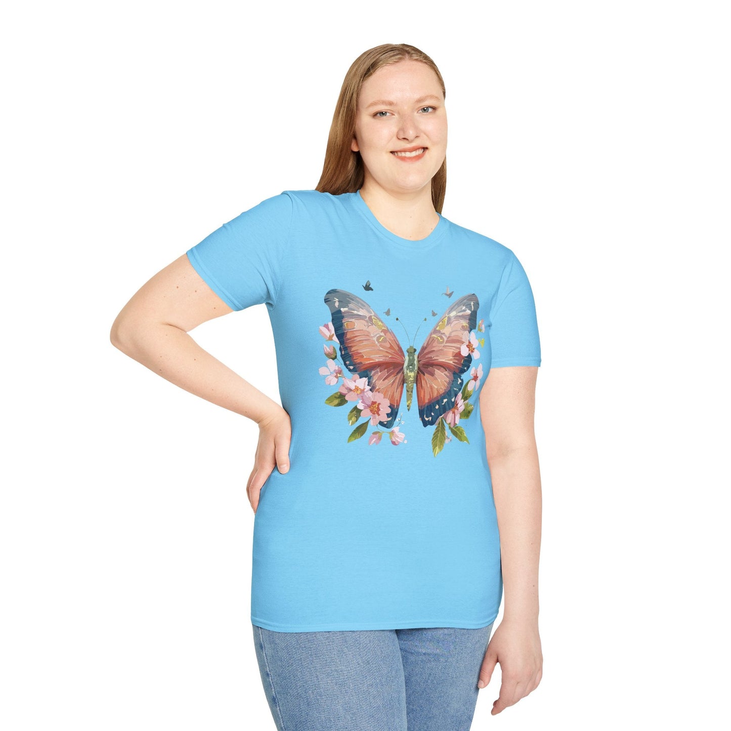 Unisex Monarch Butterfly T Shirt Softstyle 64000 Gildan Ring Spun Cotton Tee Lightweight Comfort