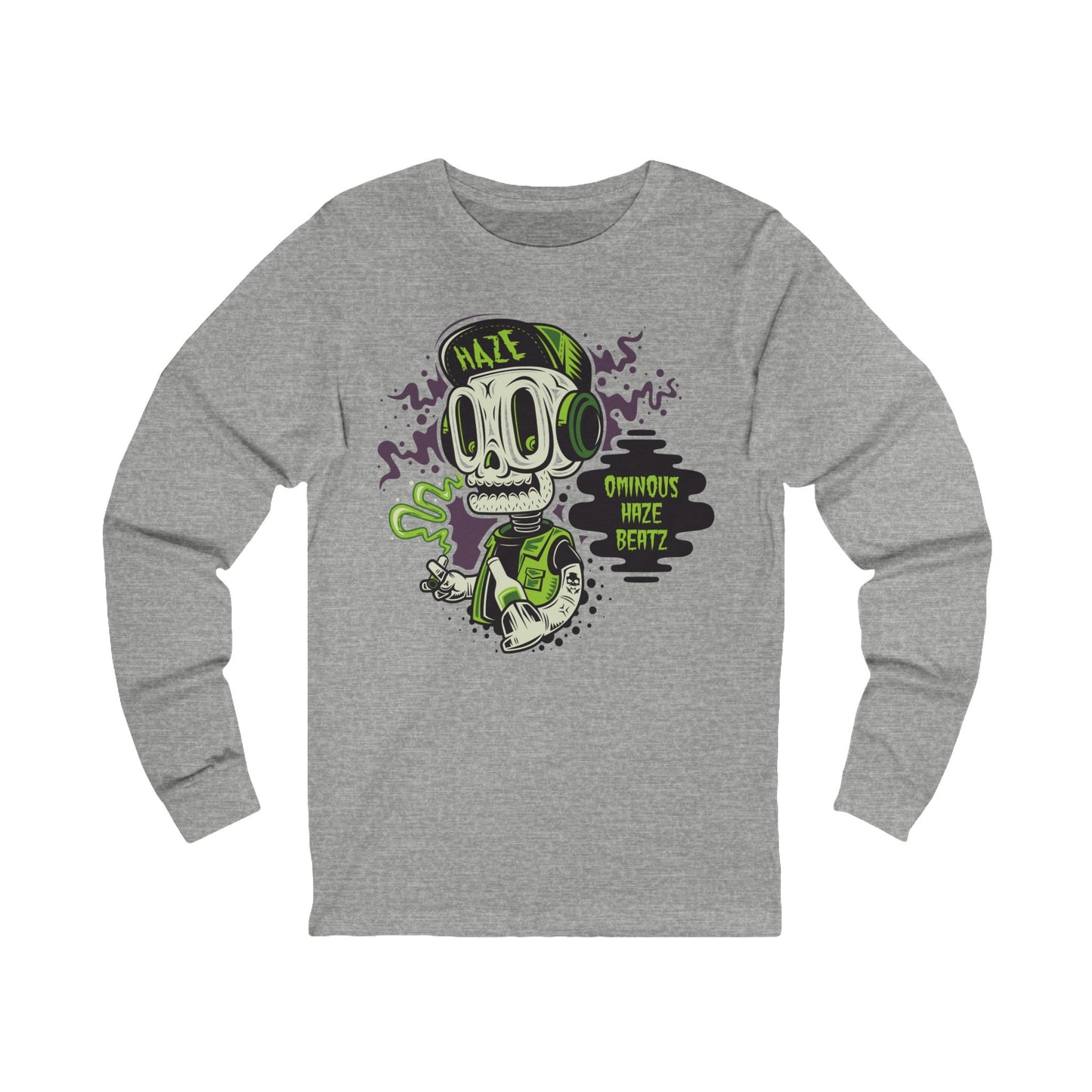 Creepy4 Unisex Skull Long Sleeve Tee, Skull Jersey Shirt, Skeleton T-Shirts with Long Sleeves, Skeleton Art Design Tees