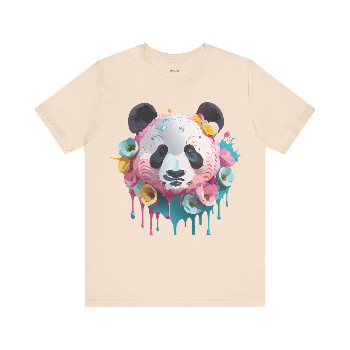 Panda Graphic Unisex Cotton Bella+Canvas Tee with Art Animal Design e138