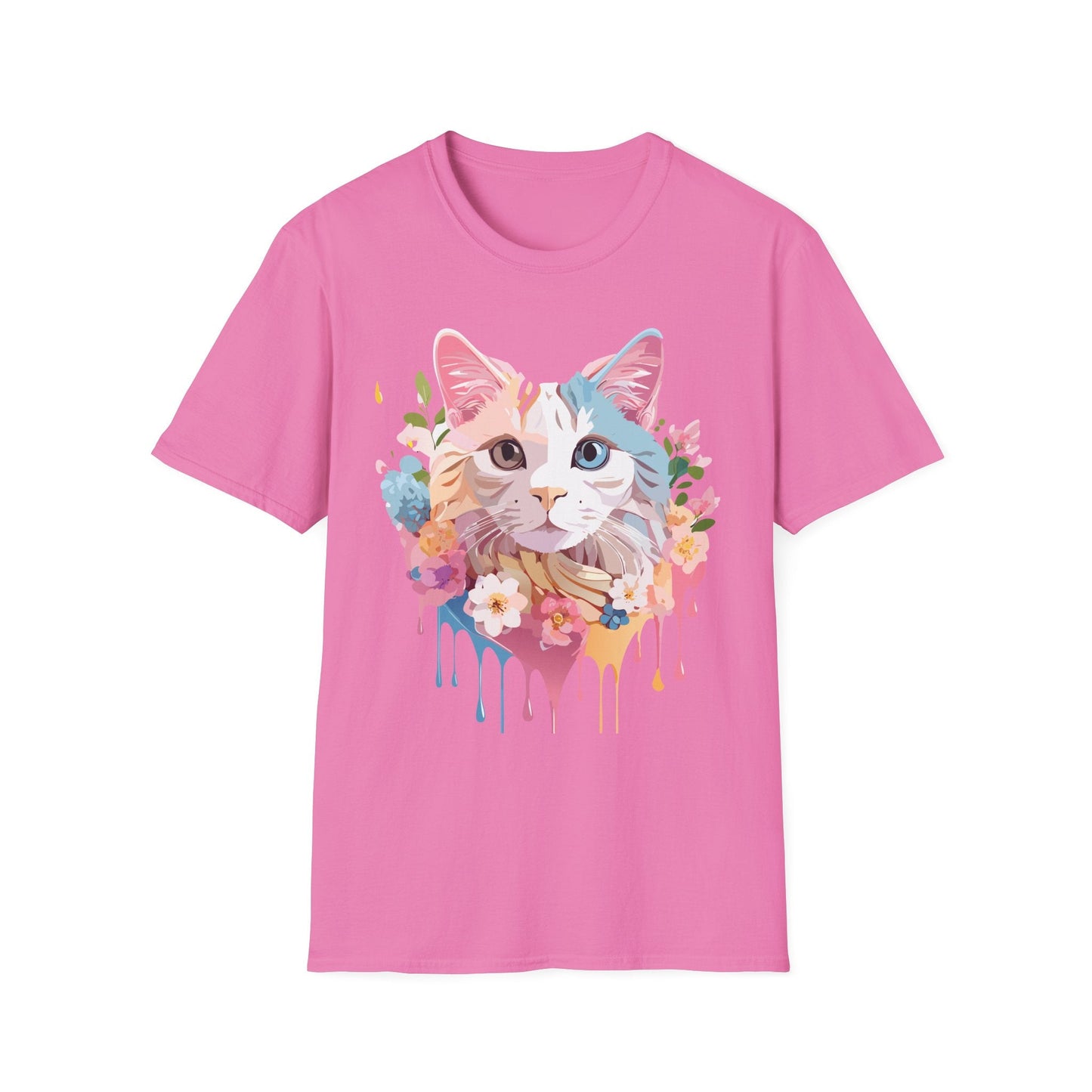 Cat Shirt Unisex Softstyle Tee 100 Percent Ring Spun Cotton Kitten Tee