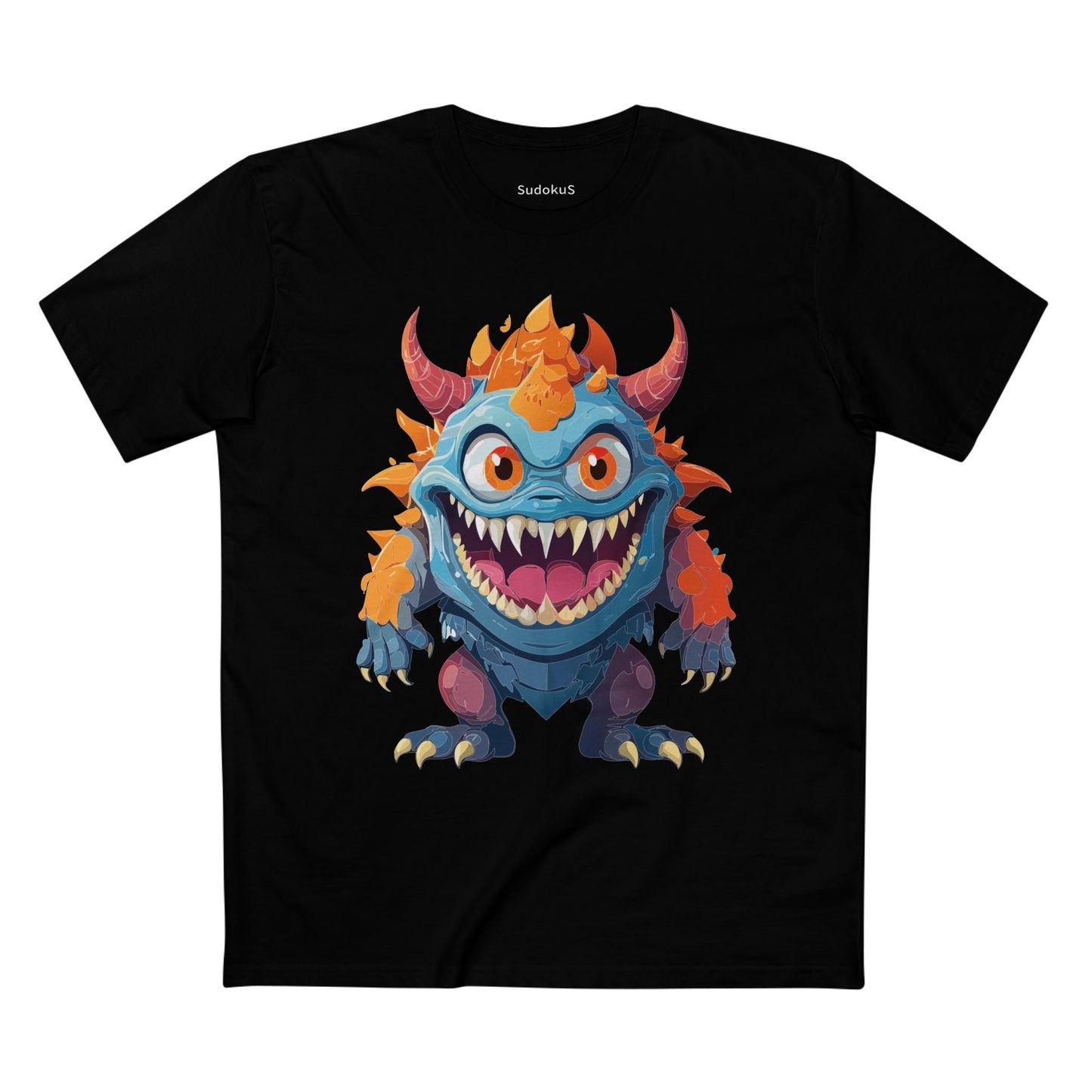 Cartoon Monsters Graphic Unisex 100 Cotton Staple Tee 34