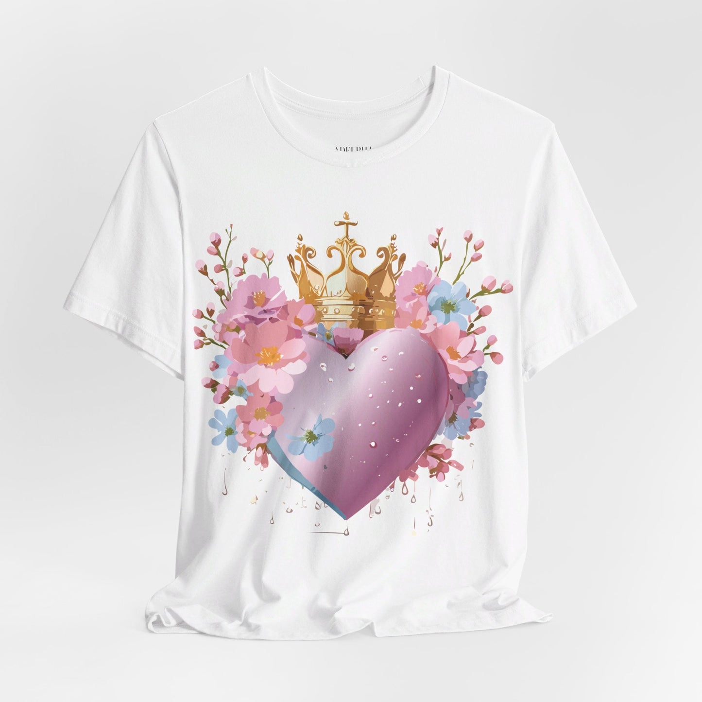 Valentine Day Graphic Unisex 100 Cotton Vintage Artwork with Love and Flower Design Tee 23