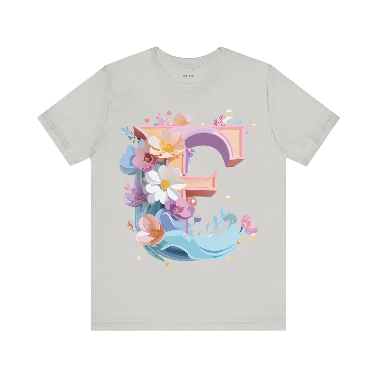 Letter E Graphic Unisex Cotton Bella+Canvas Tee with Art Letter Design