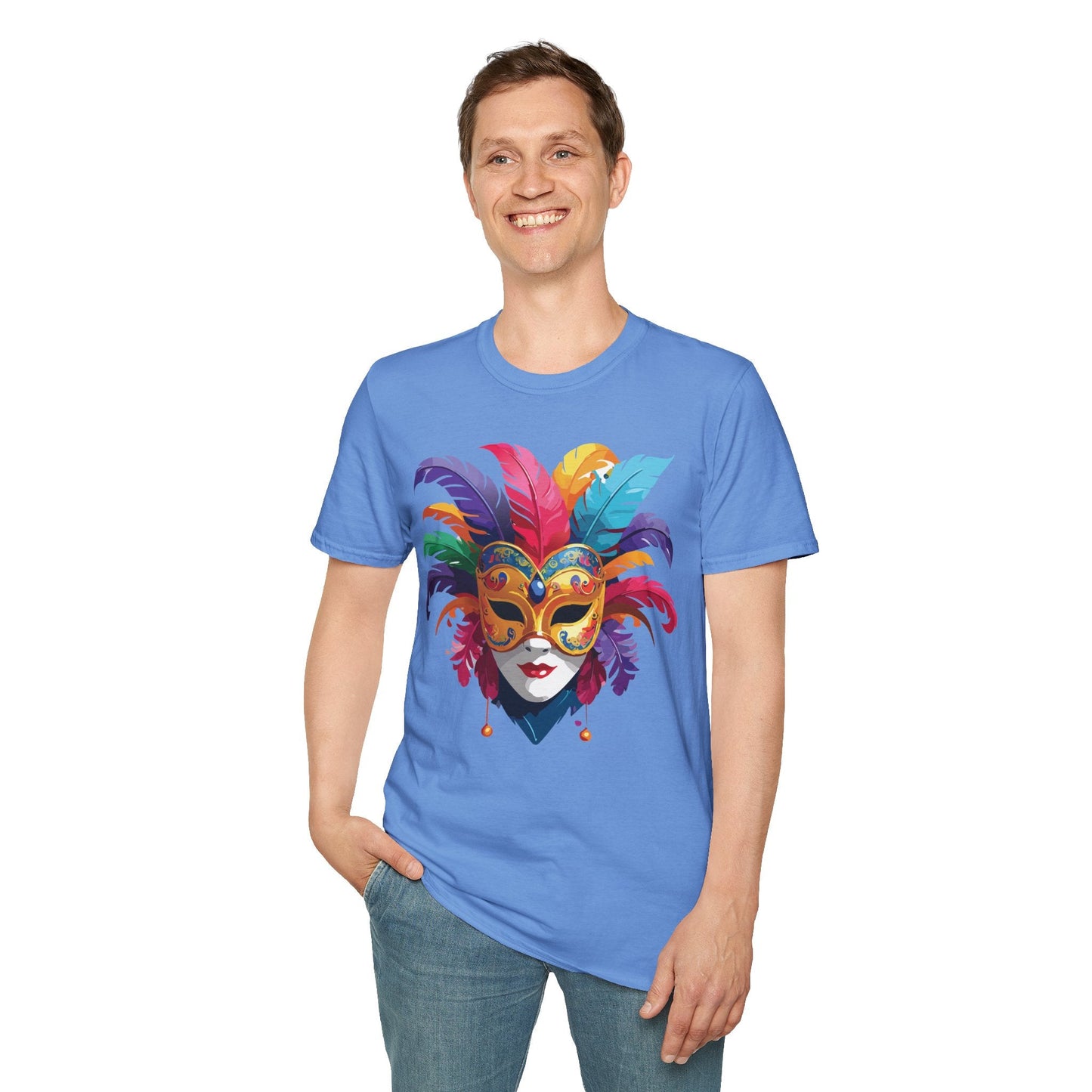 Mask Graphic Unisex Cotton Masquerade Design Artwork Tee 9