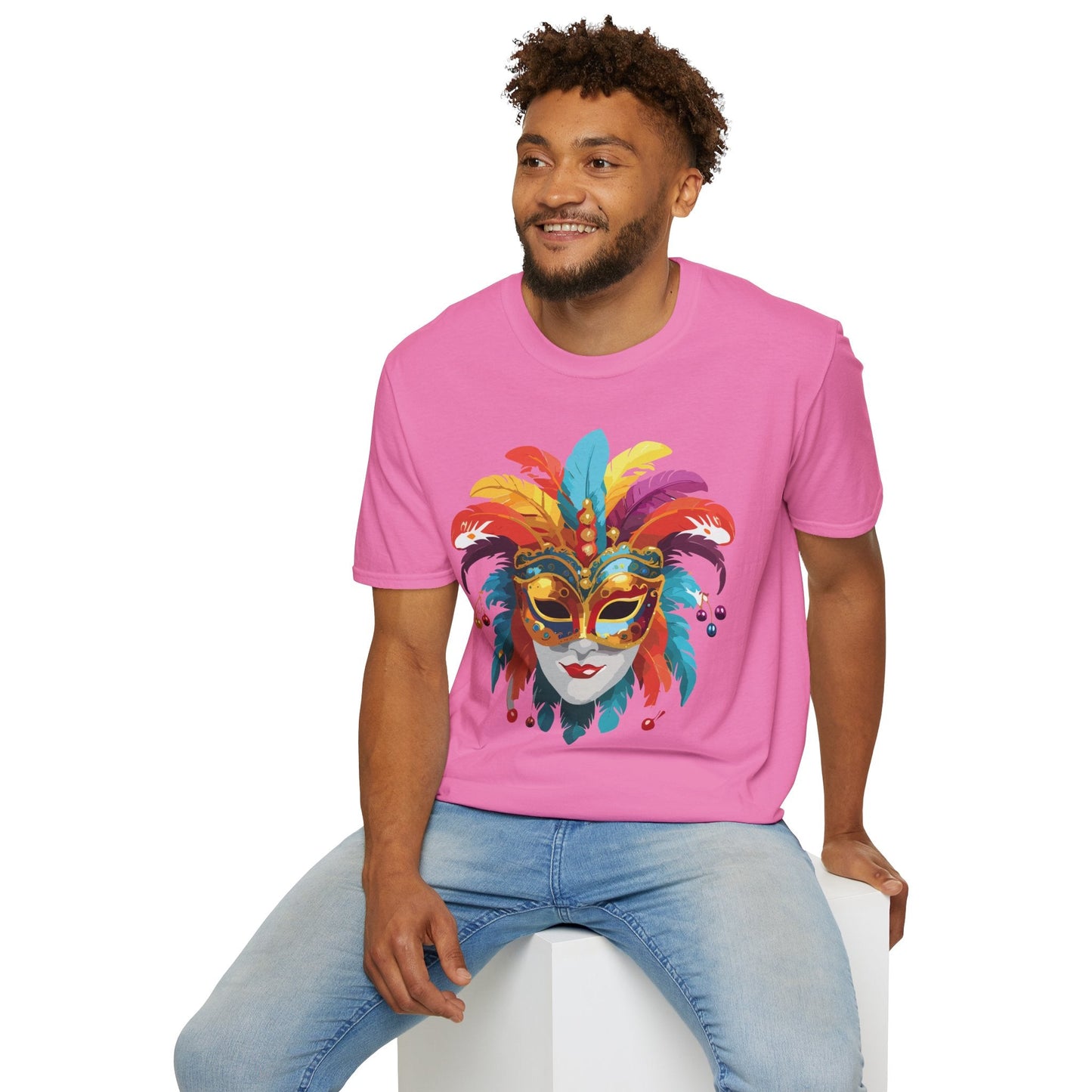 Mask Graphic Unisex Cotton Masquerade Design Artwork Tee 30