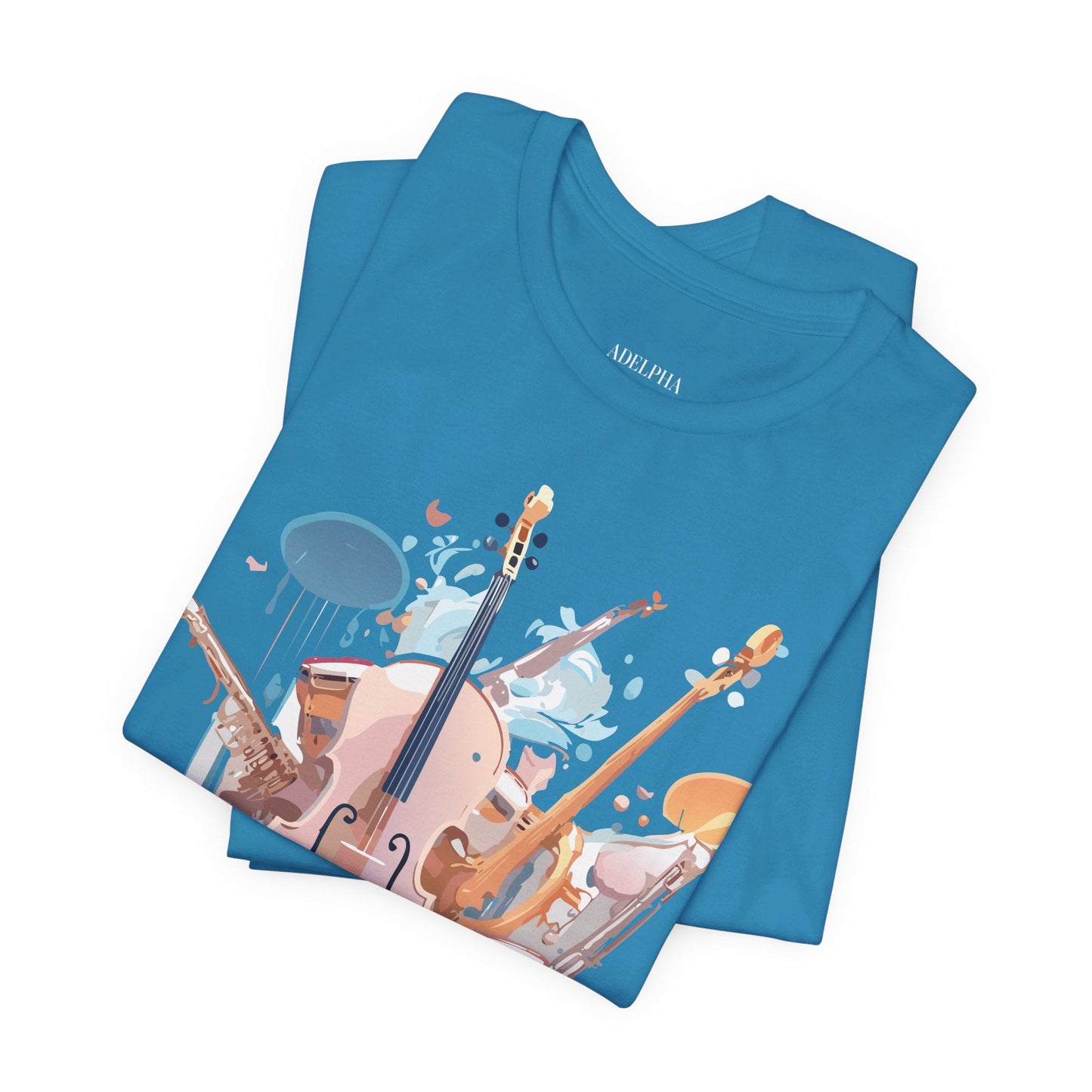 Music Graphic Unisex 100 Cotton Vintage Art with Musical Elements Tee 81