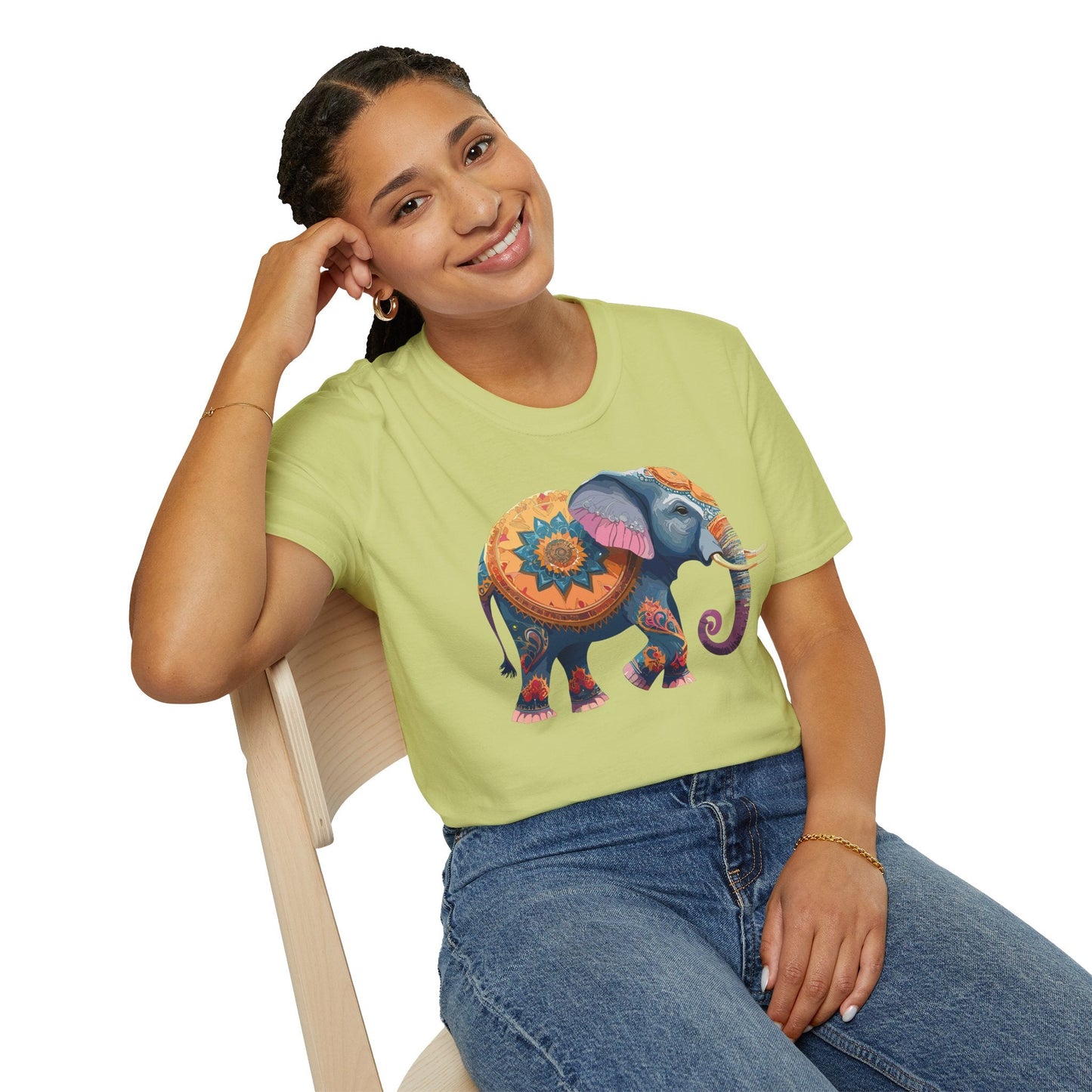 Elephant T Shirt Unisex Gildan Softstyle Tee 100 Percent Ring Spun Cotton Animal Shirt