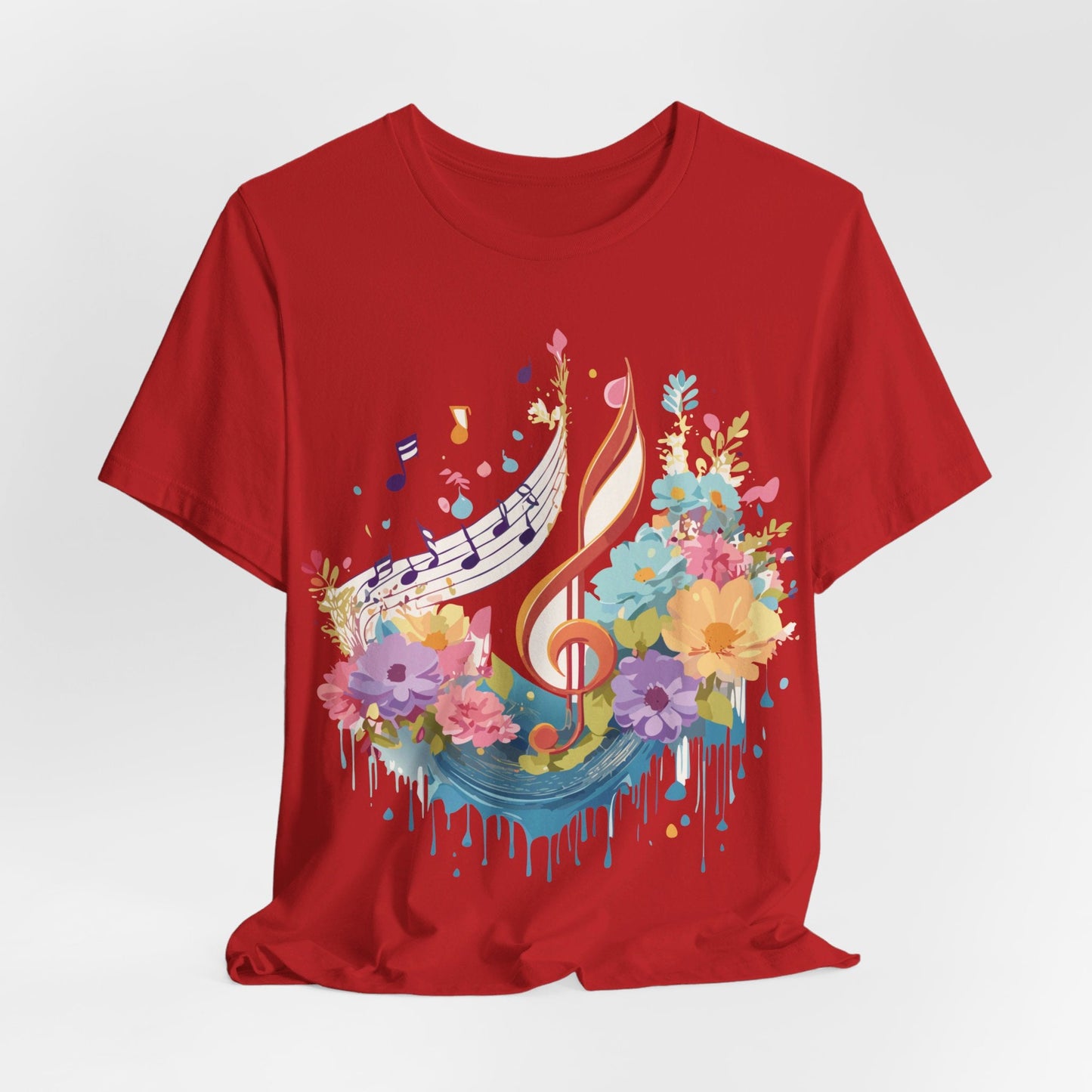 Music Graphic Unisex 100 Cotton Vintage Art with Musical Elements Tee 106