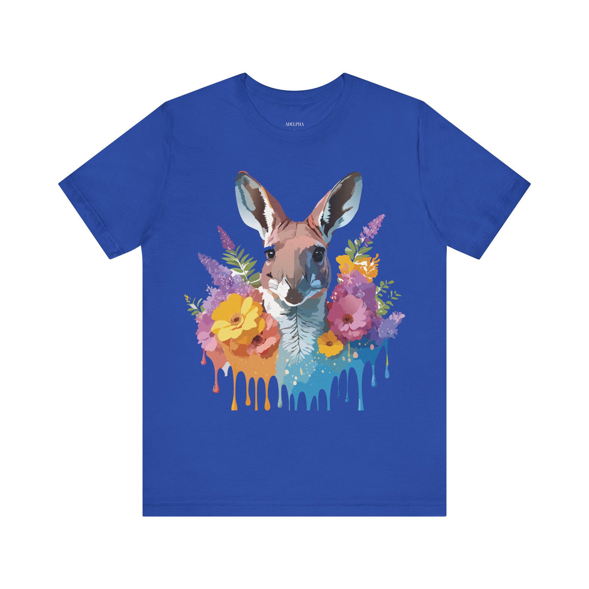 Kangaroo Graphic Unisex Cotton Bella+Canvas Tee with Art Animal Design e37