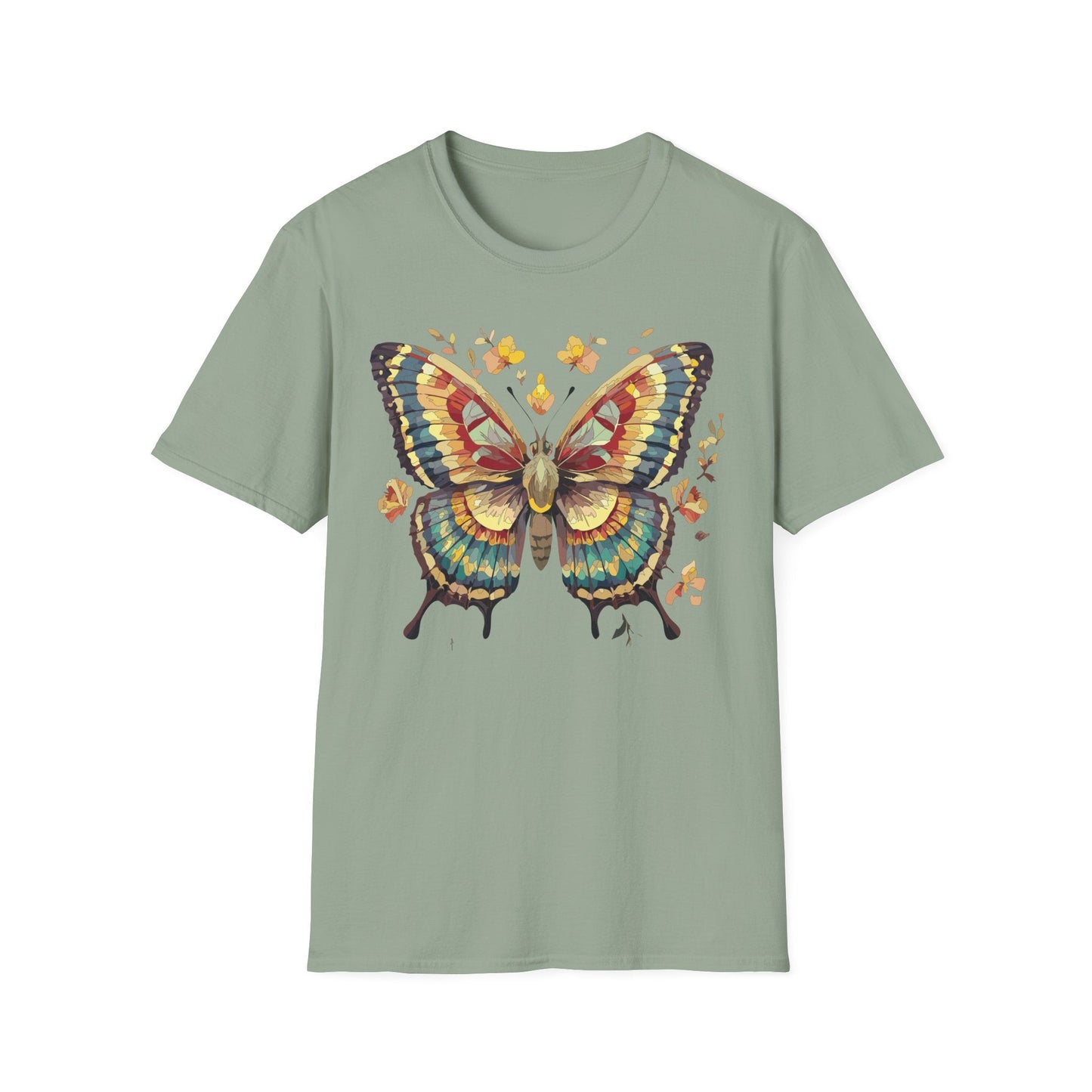 Butterfly Graphic T Shirt Unisex Gildan Softstyle 64000 Monarch Design Lightweight Everyday Wear