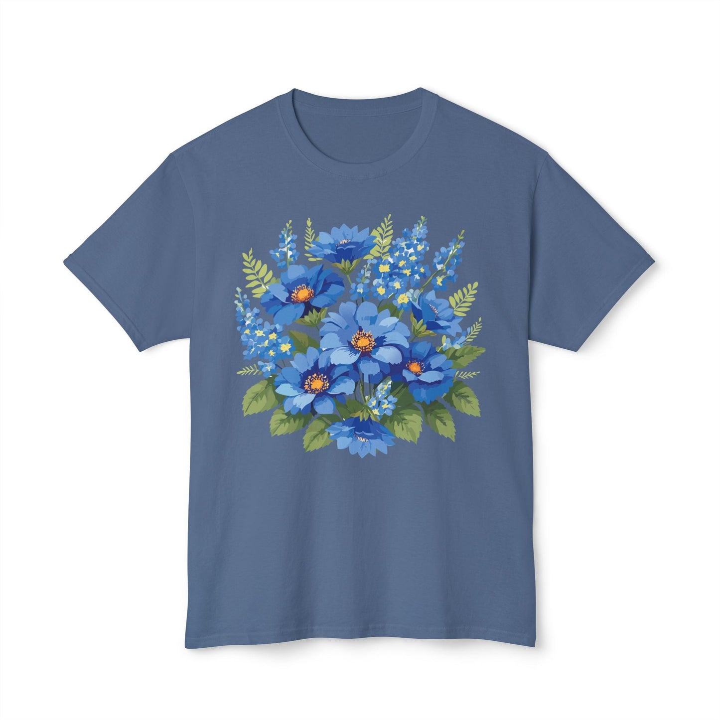 Unisex Floral Art T Shirt Cotton Tee With Vintage Flowers Art Print Breathable USA Made