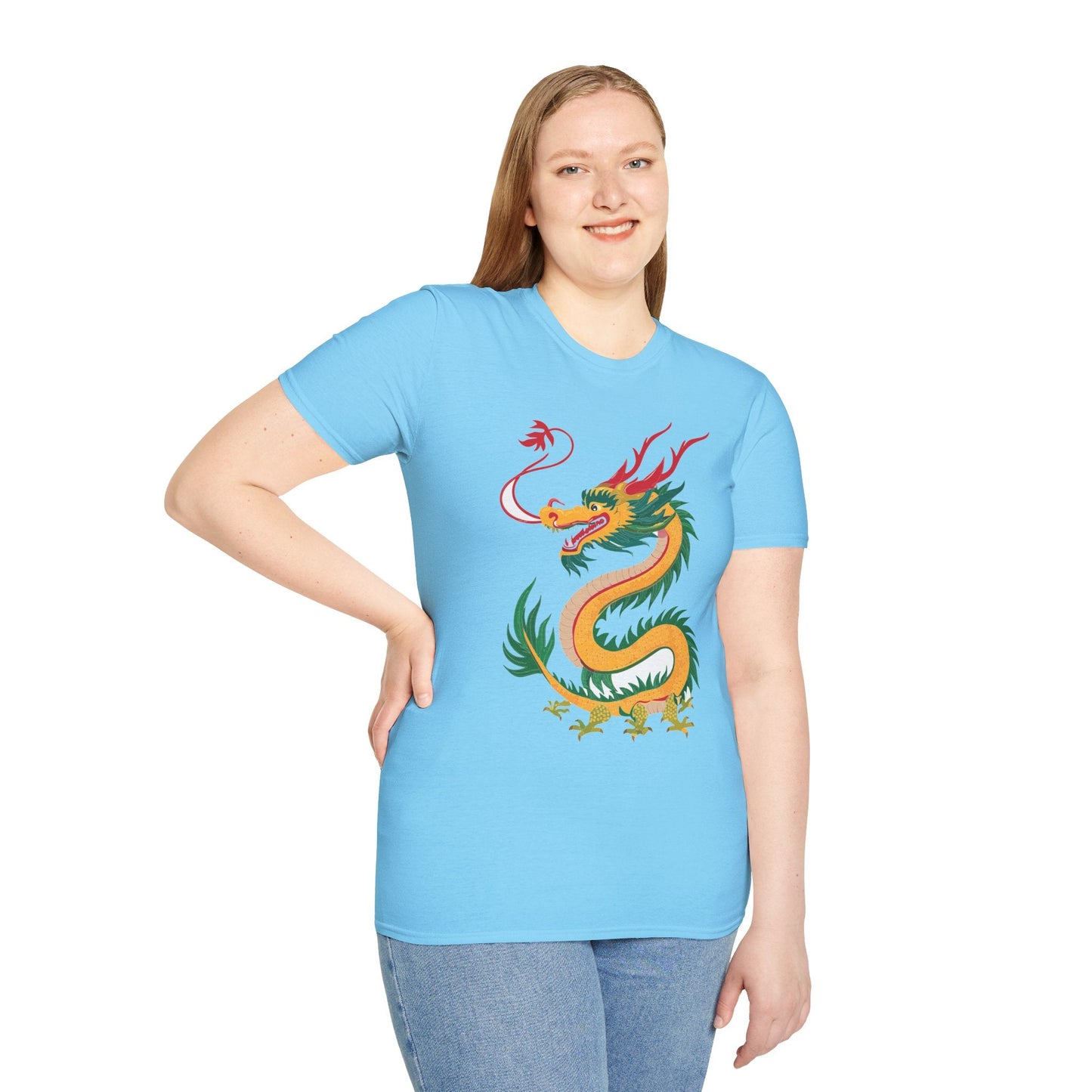 Dragon Graphic Unisex Cotton Softstyle Art Design Tee With Animals 7