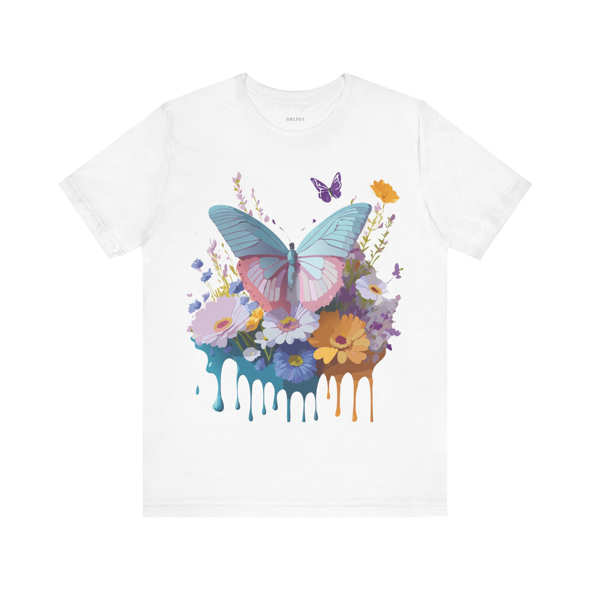 Butterfly Graphic Unisex Cotton Bella+Canvas Tee with Art Design n37