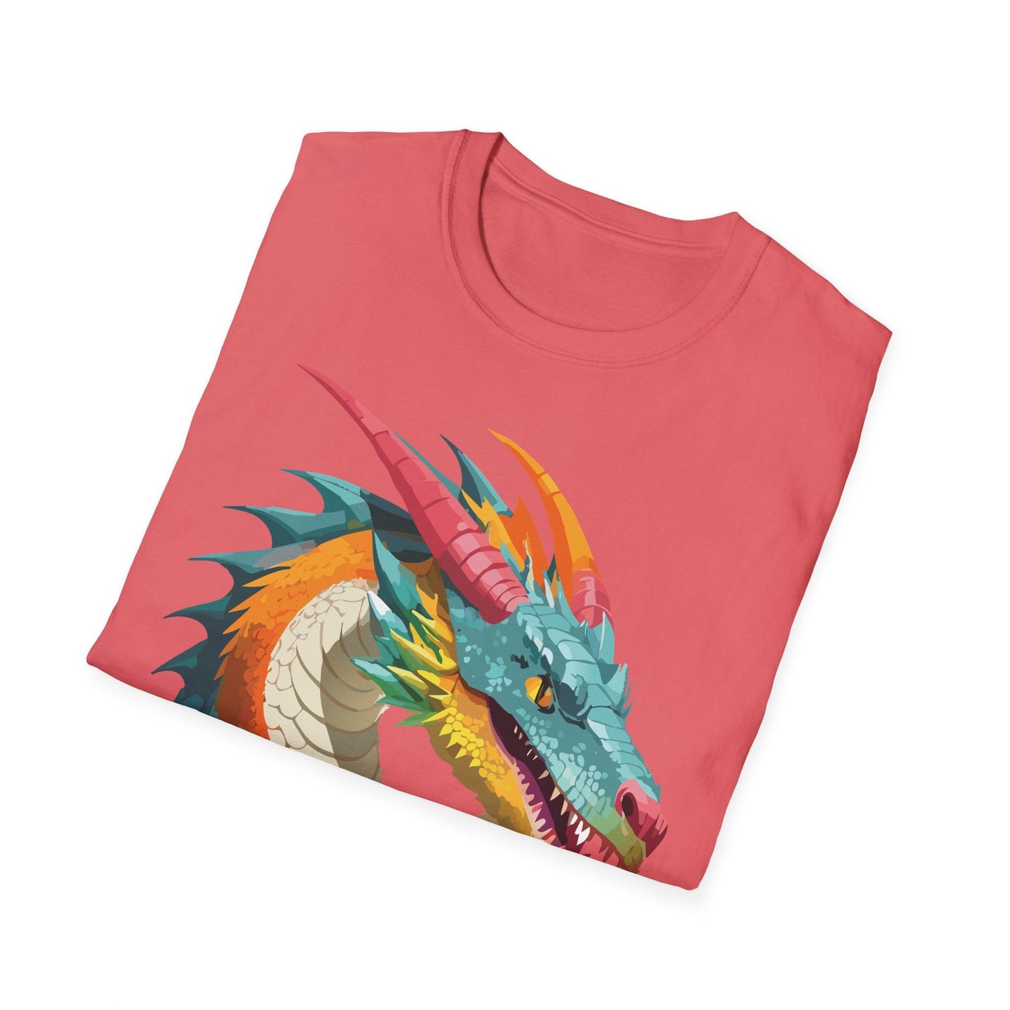 Dragon T Shirt Unisex Softstyle Art Design Tee With Animals Theme Gildan 64000 Premium Quality