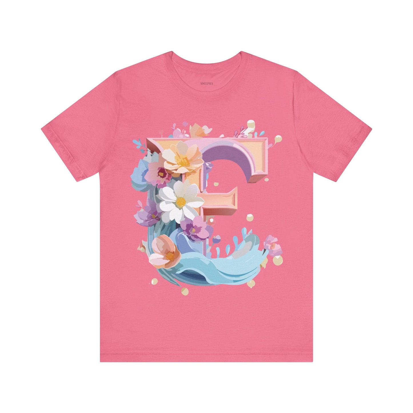 Letter E Shirt Graphic Tee Unisex Vintage Inspired Artwork By Adelpha Premium Short Sleeve
