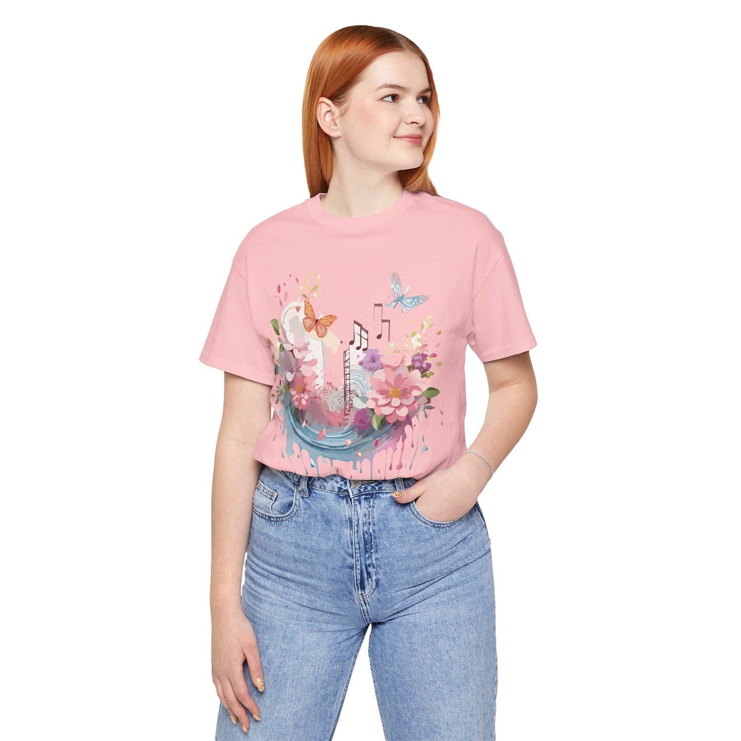 Music Graphic Unisex 100 Cotton Vintage Art with Musical Elements Tee 122