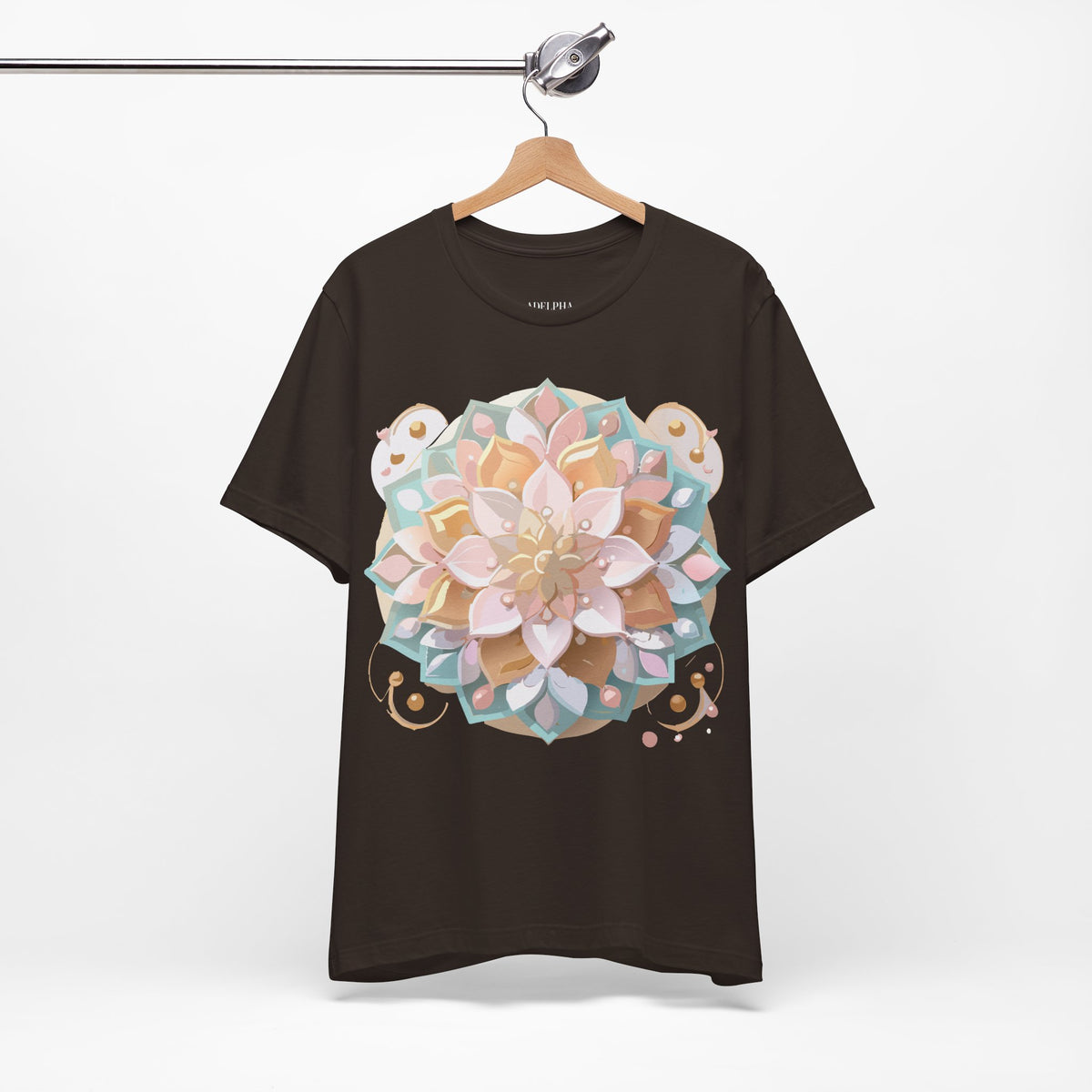 Mandala Graphic Unisex Cotton Bella+Canvas Tee with Floral Art Design n141