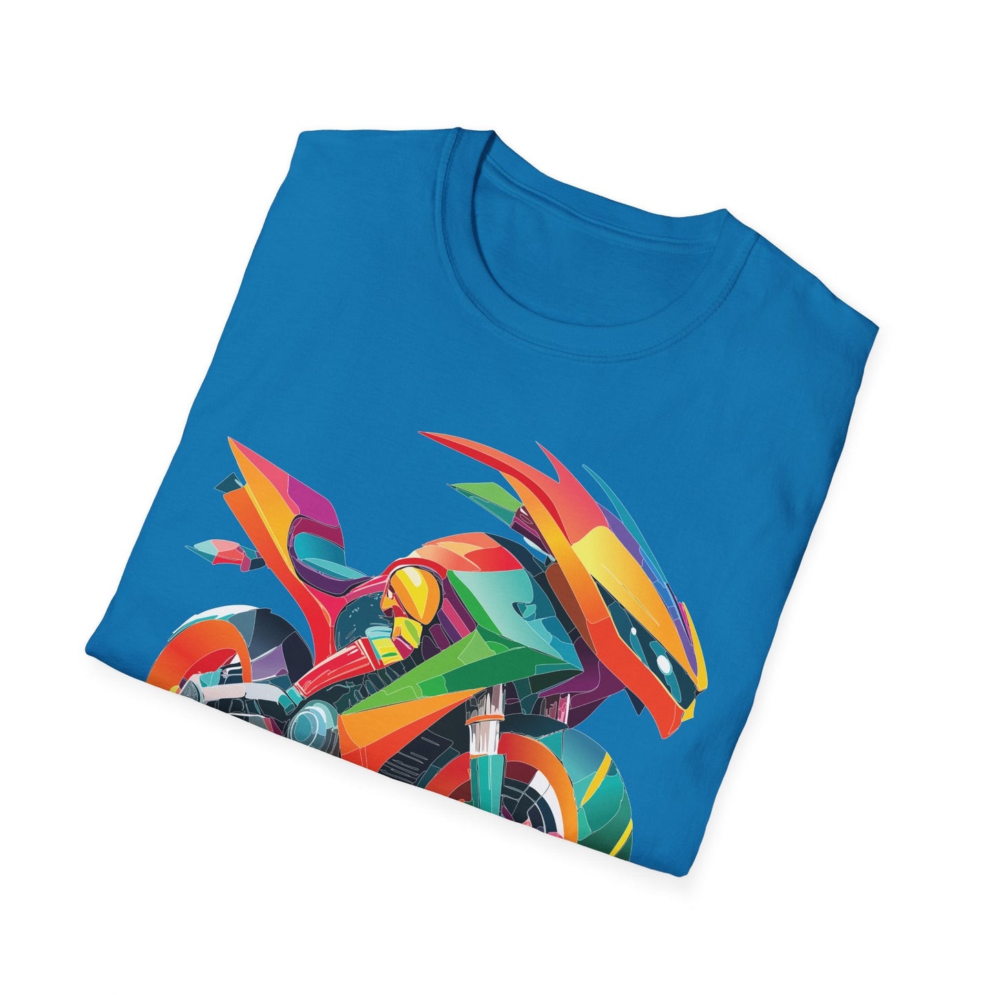 Unisex Bike T Shirt With Motorcycle Artwork Premium Cotton MTB Tee Softstyle 64000
