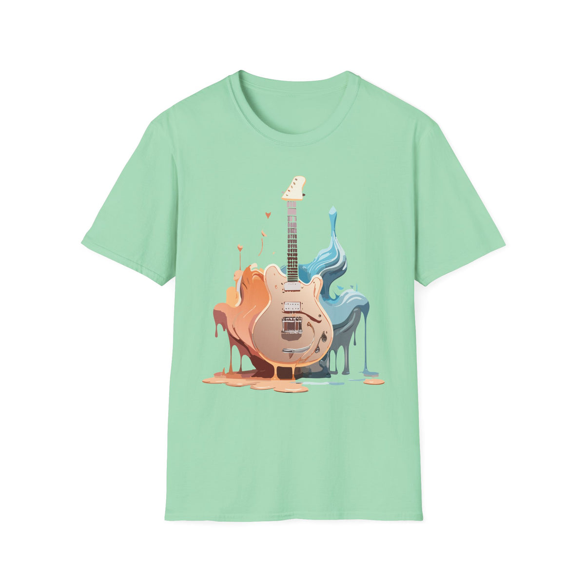 Liquid Paint Electric Guitar T-Shirt | Music Art, Colorful Guitar Tee