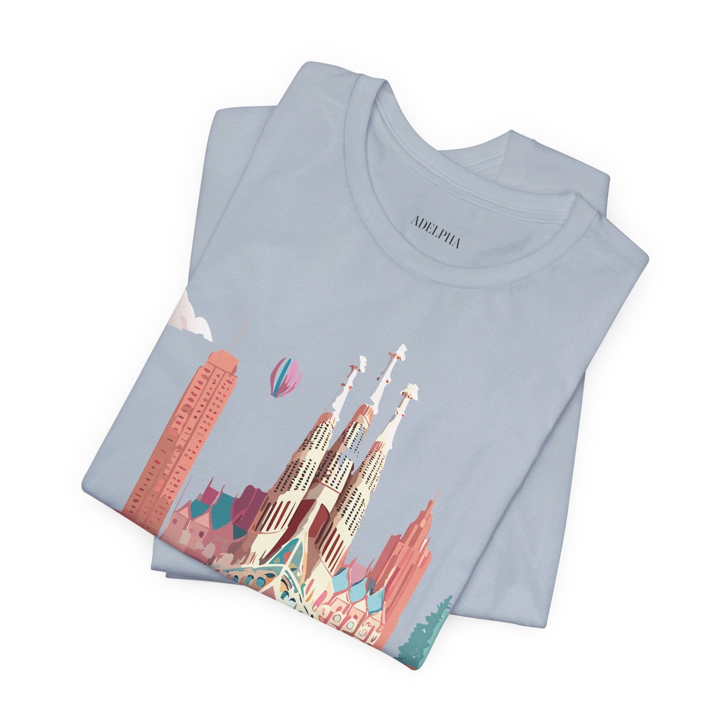 Adelpha Graphic Tee Barcelona Style Unisex Jersey Short Sleeve Vintage Inspired Shirt Casual Wear