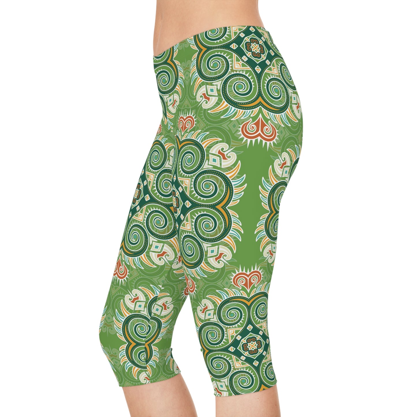 Capri leggings with traditional print