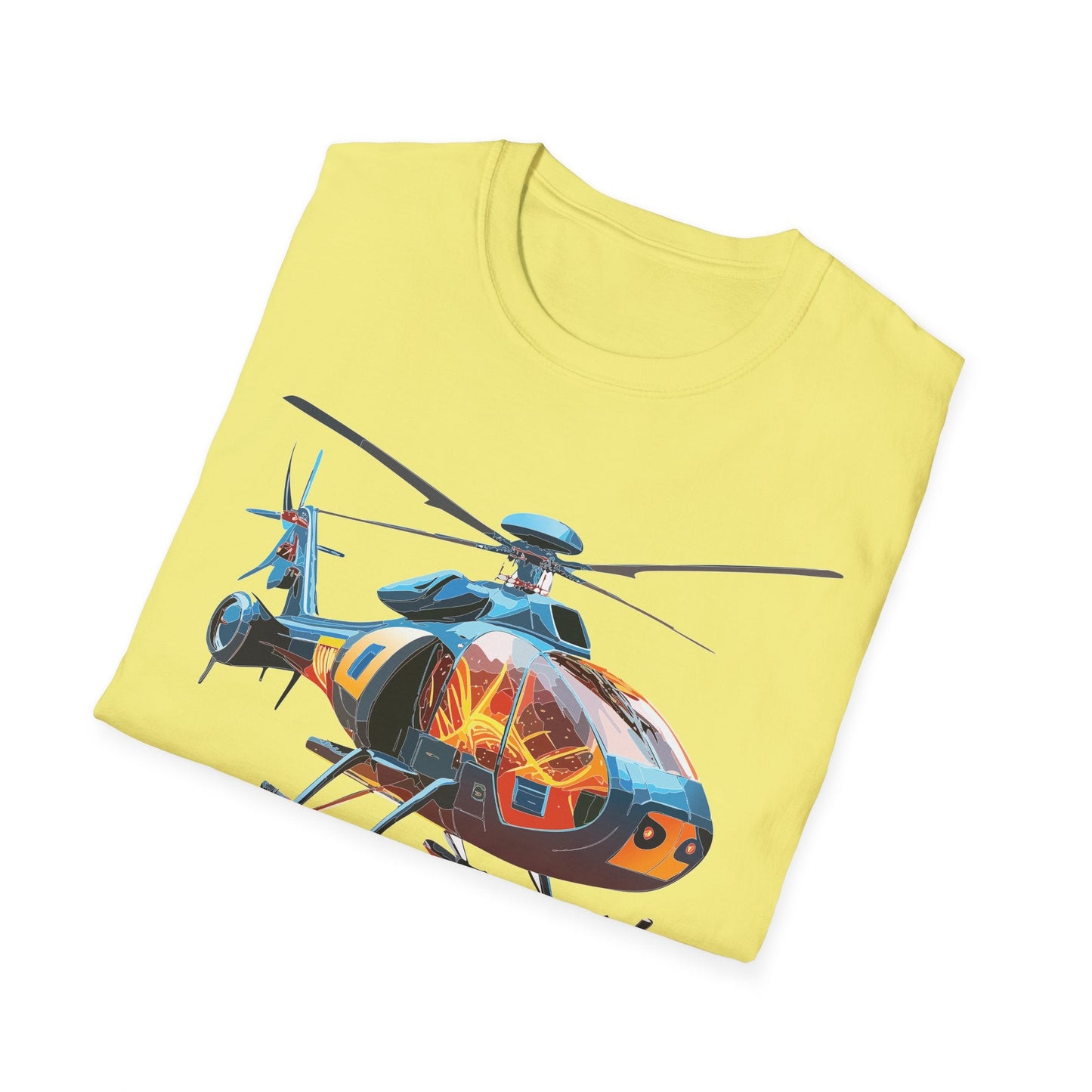 Helicopter Chopper Shirt Unisex Gildan Softstyle 64000 Short Sleeve Tee For Everyday Wear