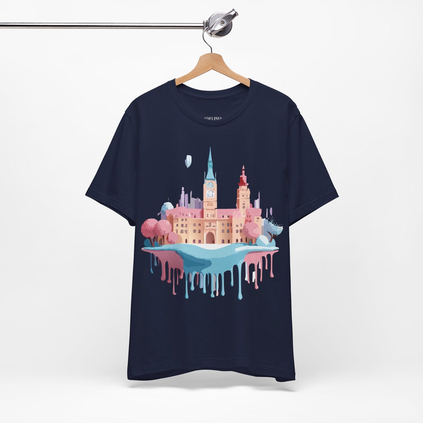 Prague Tourist Shirt Unisex Short Sleeve Graphic Tee Featuring Adelpha Vintage Artwork