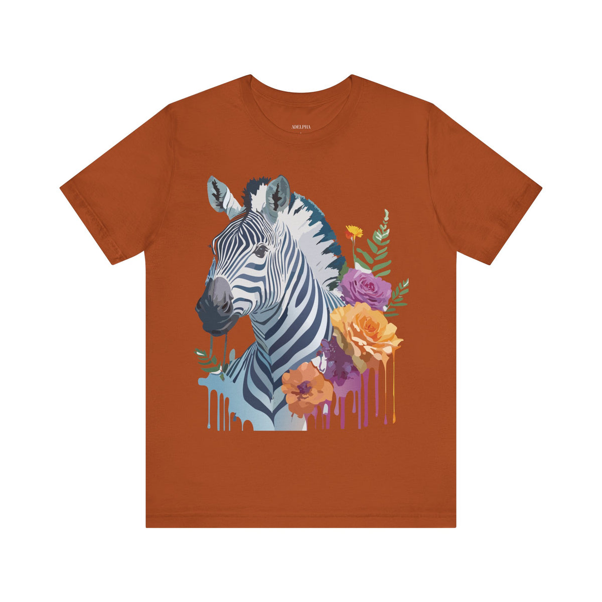 Zebra Graphic Unisex Cotton Bella+Canvas Tee with Art Animal Design e73