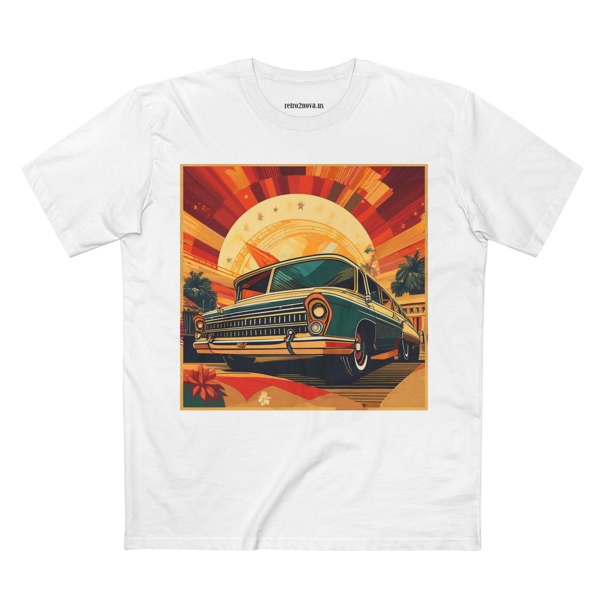 Retro Car Vintage Graphic Tee Staple Unisex 100 Cotton Tee Shirt - RC-17
