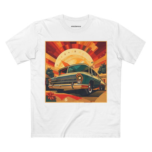 Retro Car Vintage Graphic Tee Staple Unisex 100 Cotton Tee Shirt - RC-17