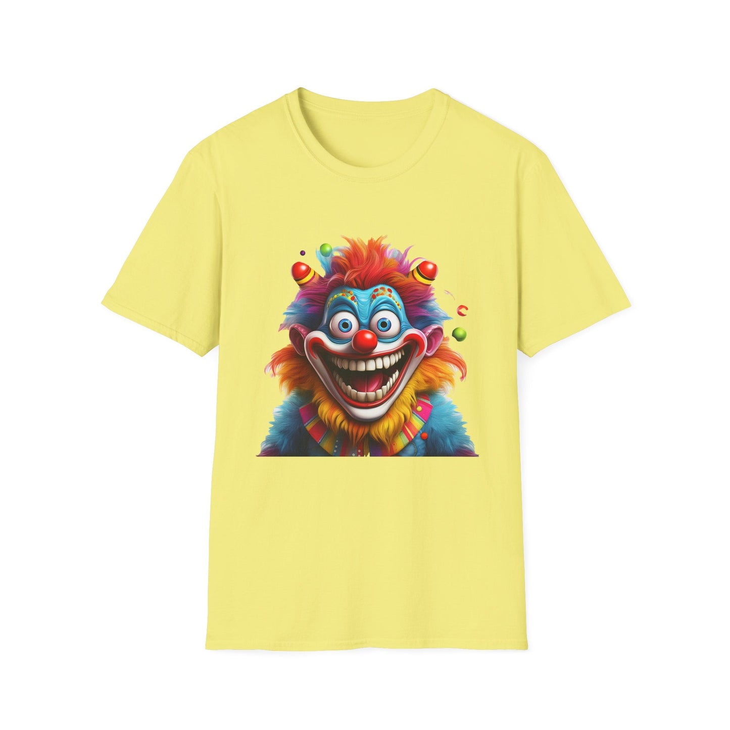 Clown Themed Unisex T Shirt Funny Man Circus Scary Man Tee Gildan Softstyle 64000 Cotton