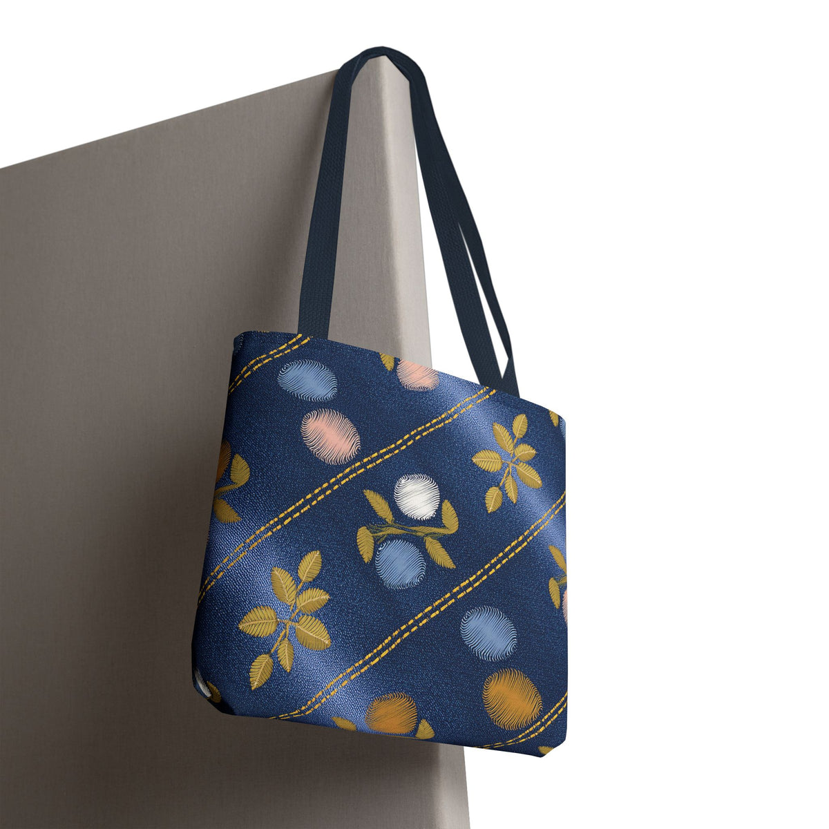 Denim Fabric Imitation Print Unisex Canvas Bag Poly Spun 3 Sizes Tote Bag 122