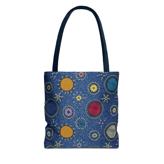 Denim Fabric Imitation Print Unisex Canvas Bag Poly Spun 3 Sizes Tote Bag 183-6