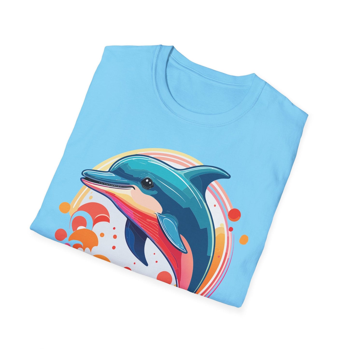 Dolphin Shirt Unisex Softstyle Tee Short Sleeve 100 Percent Ring Spun Cotton Gildan 64000