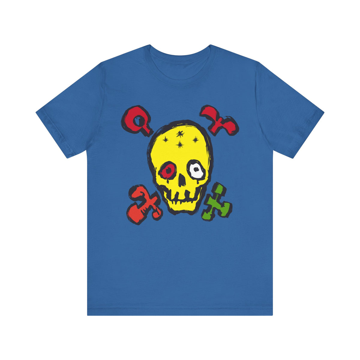 Yellow Skull Graphic Design Tee, Skull Shirt, Vintage Tees, Art Design T-Shirt, Vintage Graphic Tee, Art Shirts with Skulls