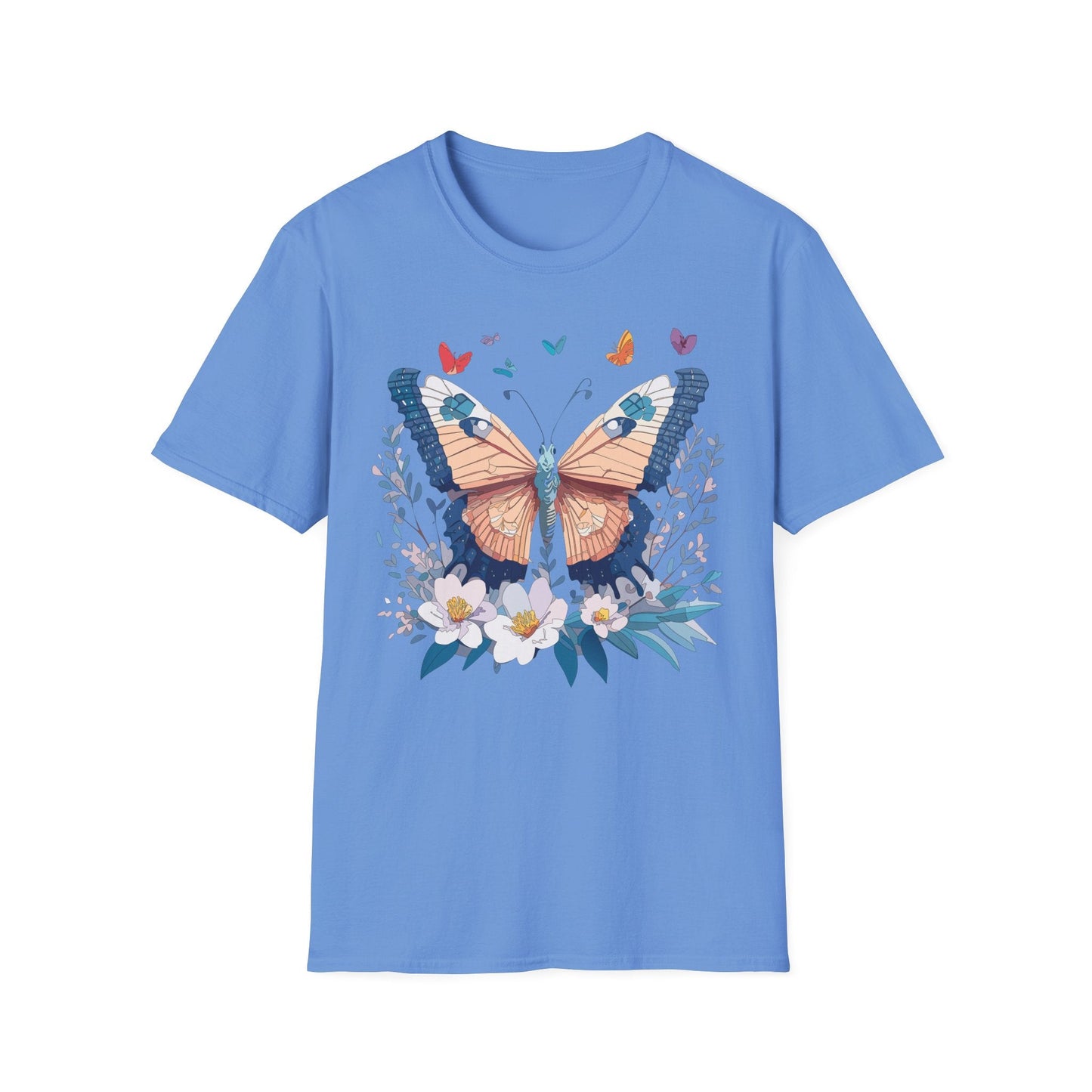 Unisex Butterfly Shirt Monarch Design Gildan Softstyle 64000 Short Sleeve Tee For Men And Women