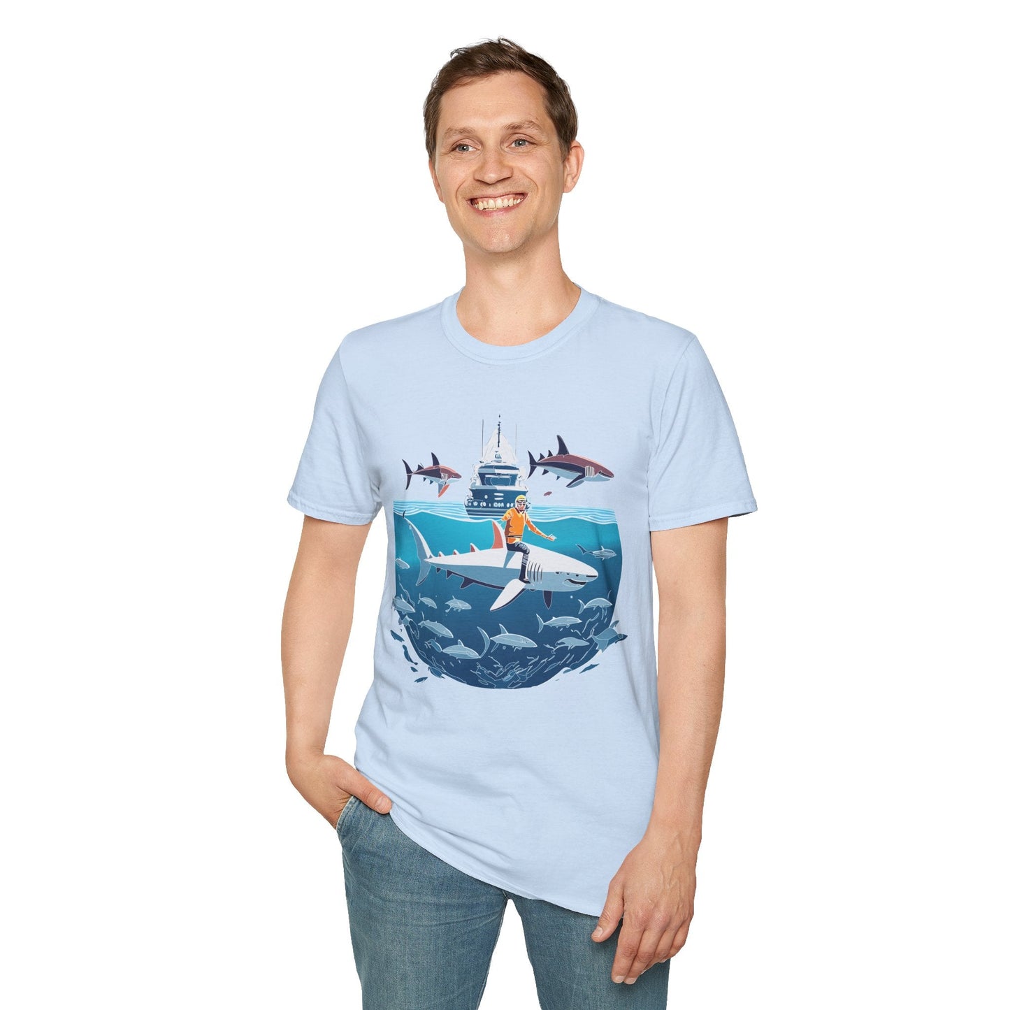 Ocean Tee Shirt Unisex Softstyle Gildan 64000 Cotton T Shirt Lightweight Casual Tee