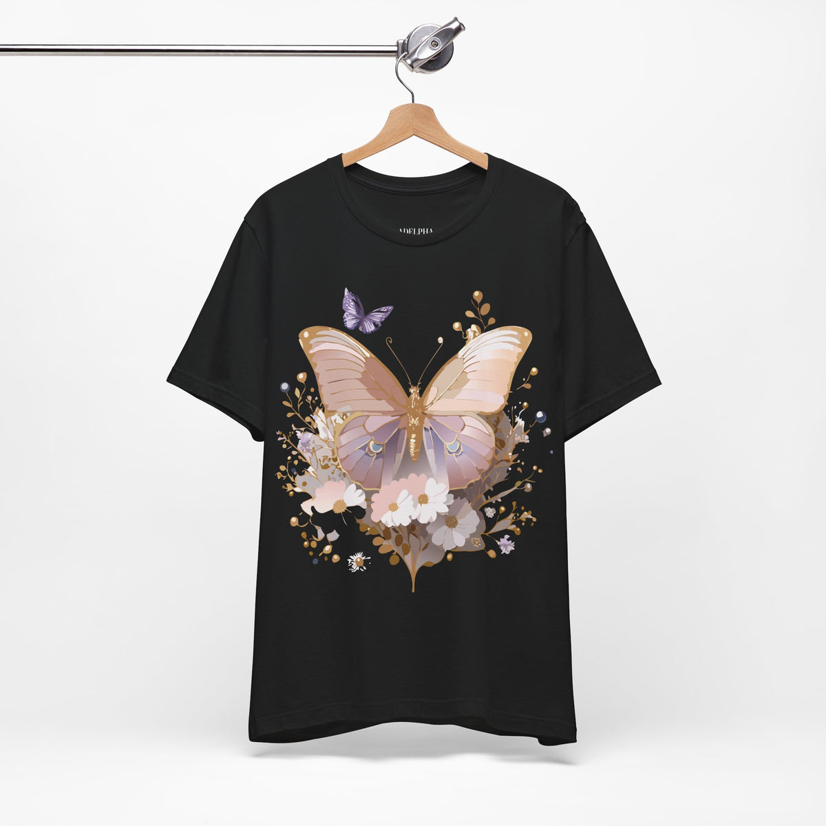 Butterfly Graphic Unisex Cotton Bella+Canvas Tee with Art Design n84