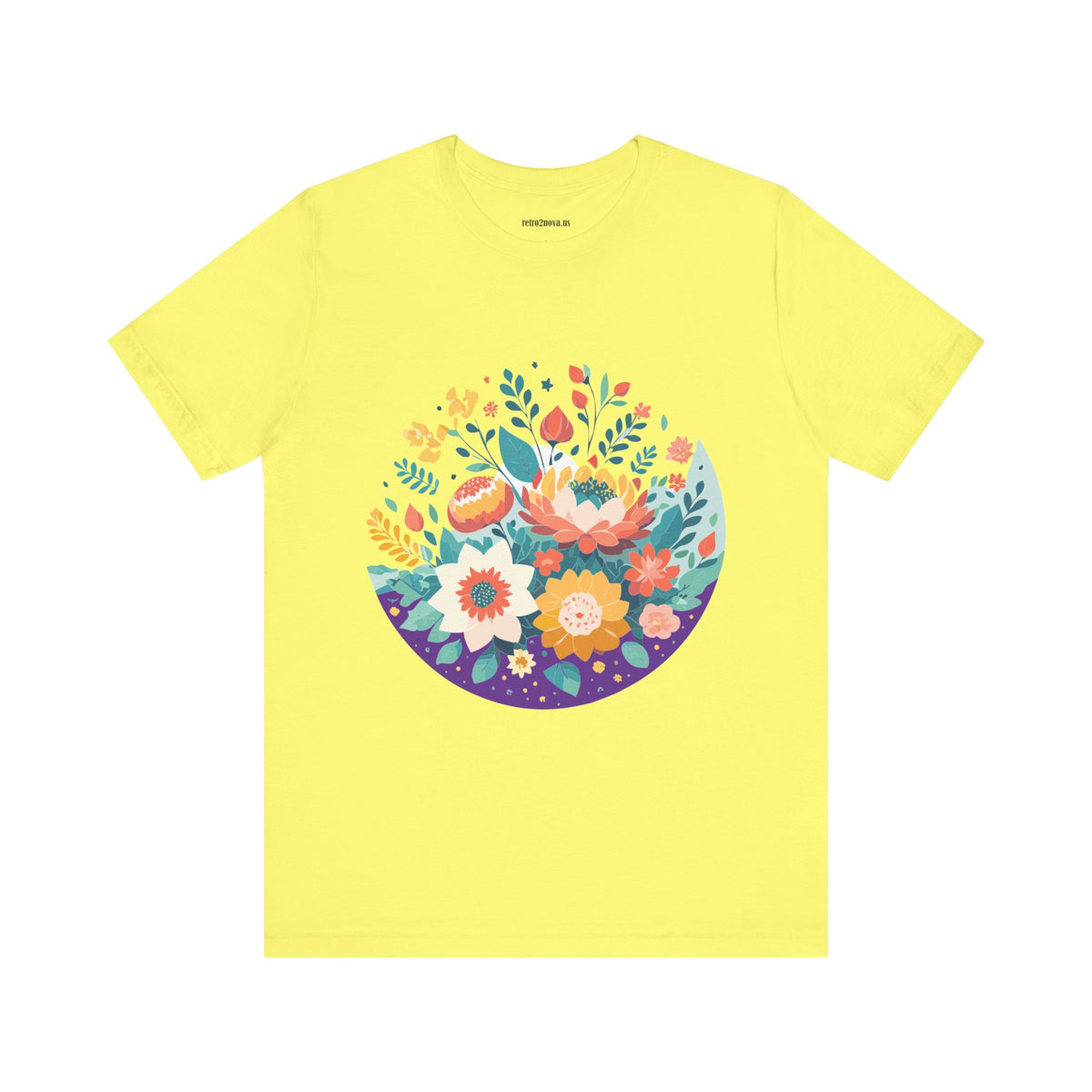 Floral Graphic Unisex Cotton Bella+Canvas Tee with Flowers Design ab101