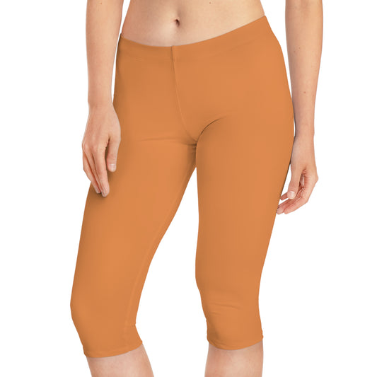 Orange Color Capri Leggings, Orange Capri Leggings 10