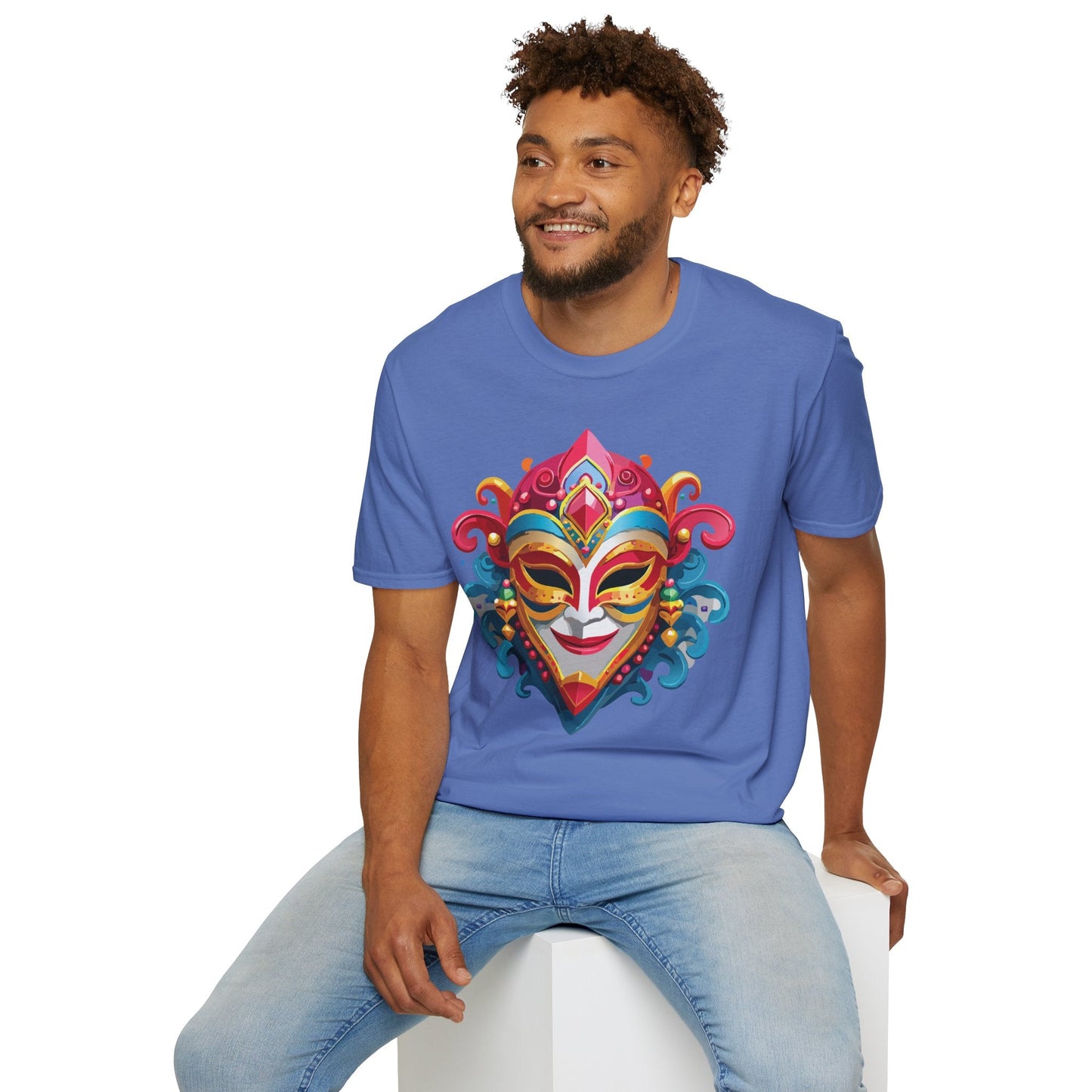 Mask Graphic Unisex Cotton Masquerade Design Artwork Tee 14