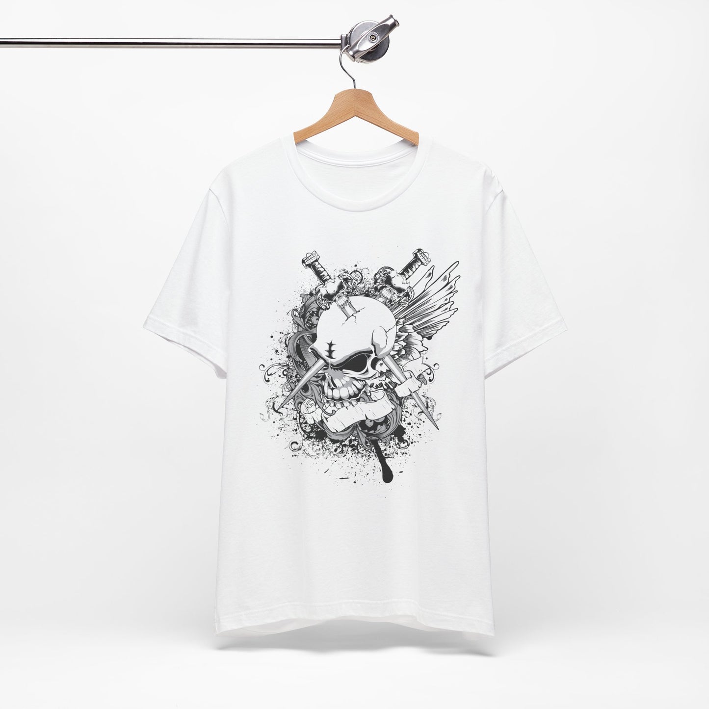 Dagger Skull Graphic Design Tee, Skull Shirt, Vintage Tees, Art Design T-Shirt, Vintage Graphic Tee, Art Shirts with Skulls